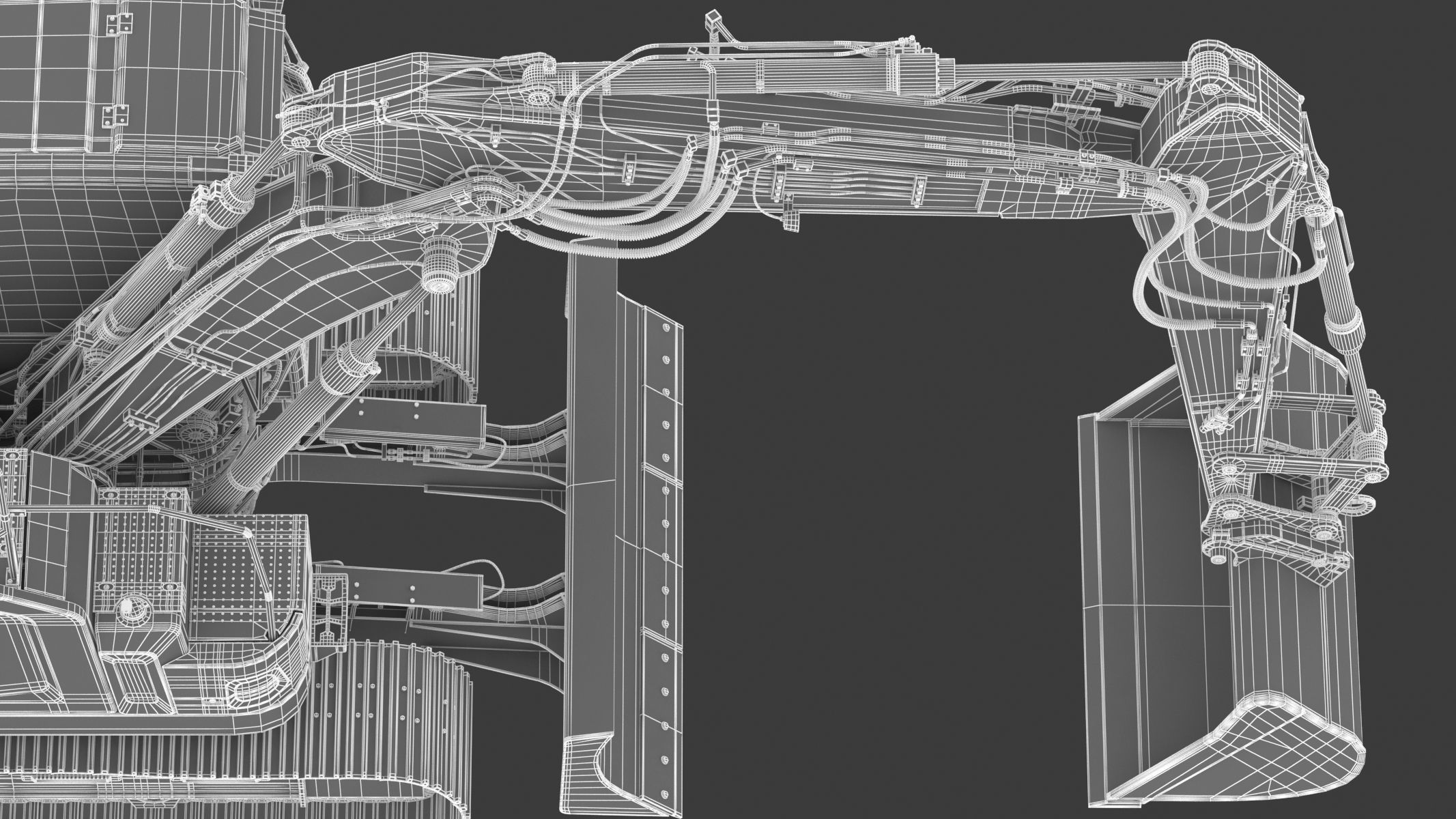 Small Excavator Triple Arm Generic 3D model_34