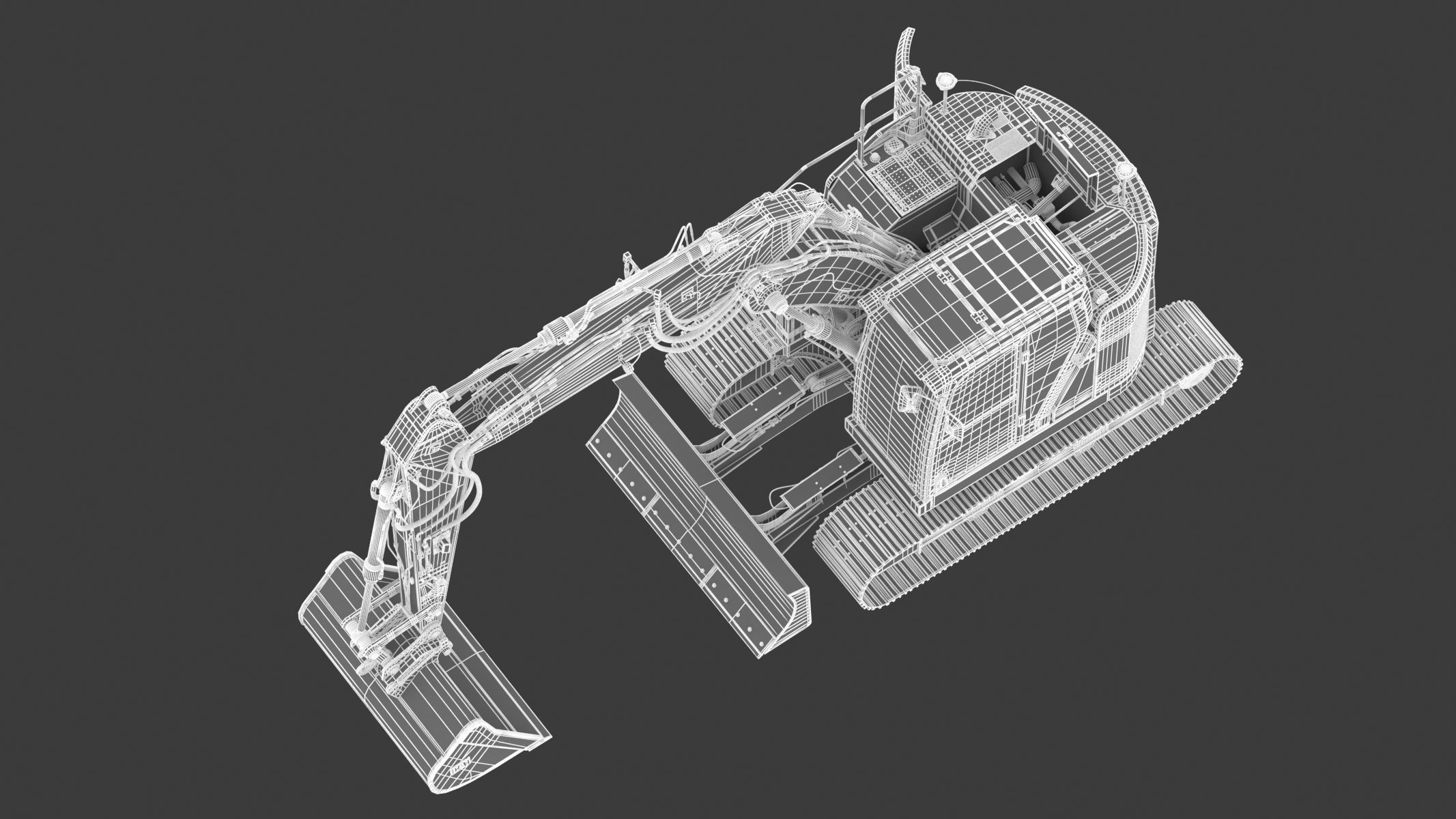 Small Excavator Triple Arm Generic 3D model_27