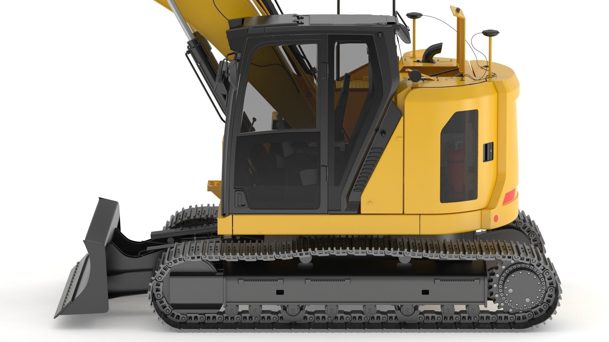 Small Excavator Triple Arm Generic 3D model_13