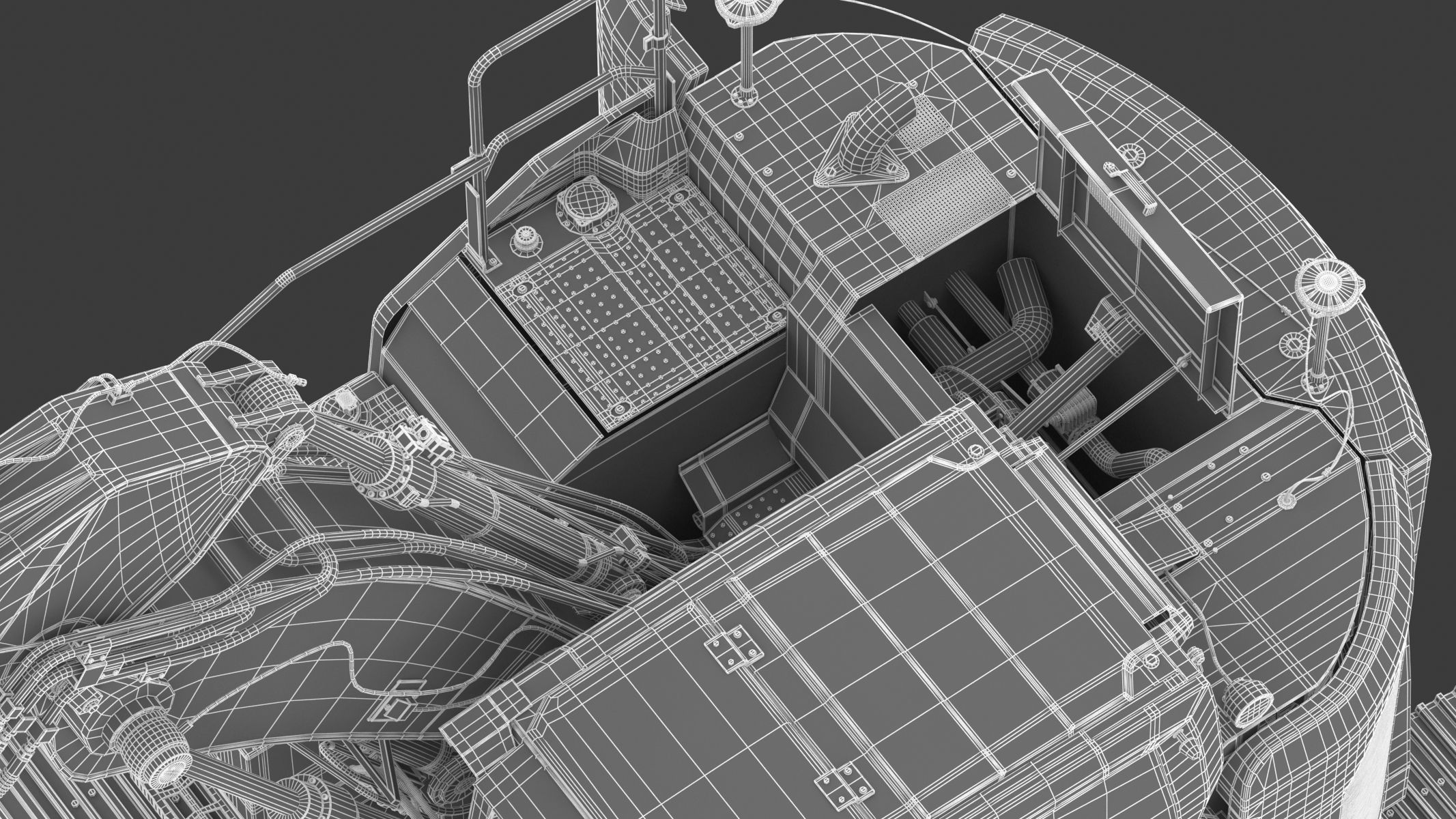 Small Excavator Triple Arm Generic 3D model_33