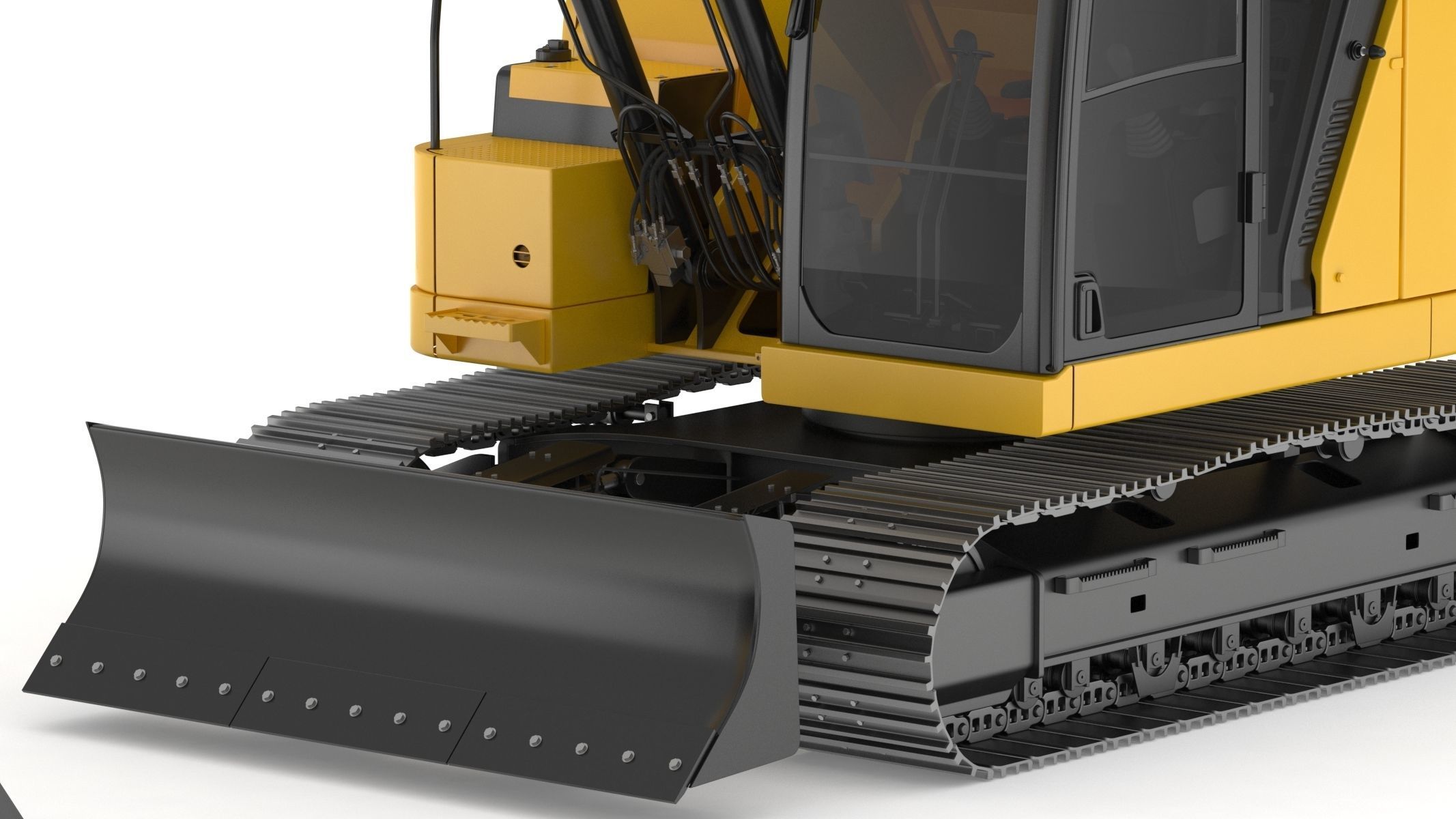 Small Excavator Triple Arm Generic 3D model_8