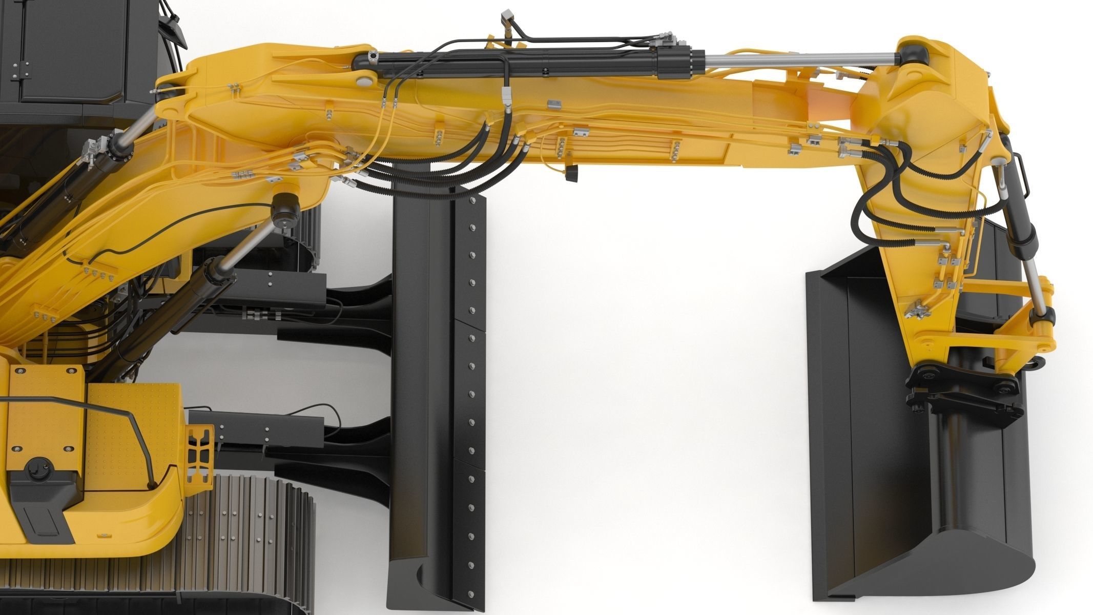 Small Excavator Triple Arm Generic 3D model_18