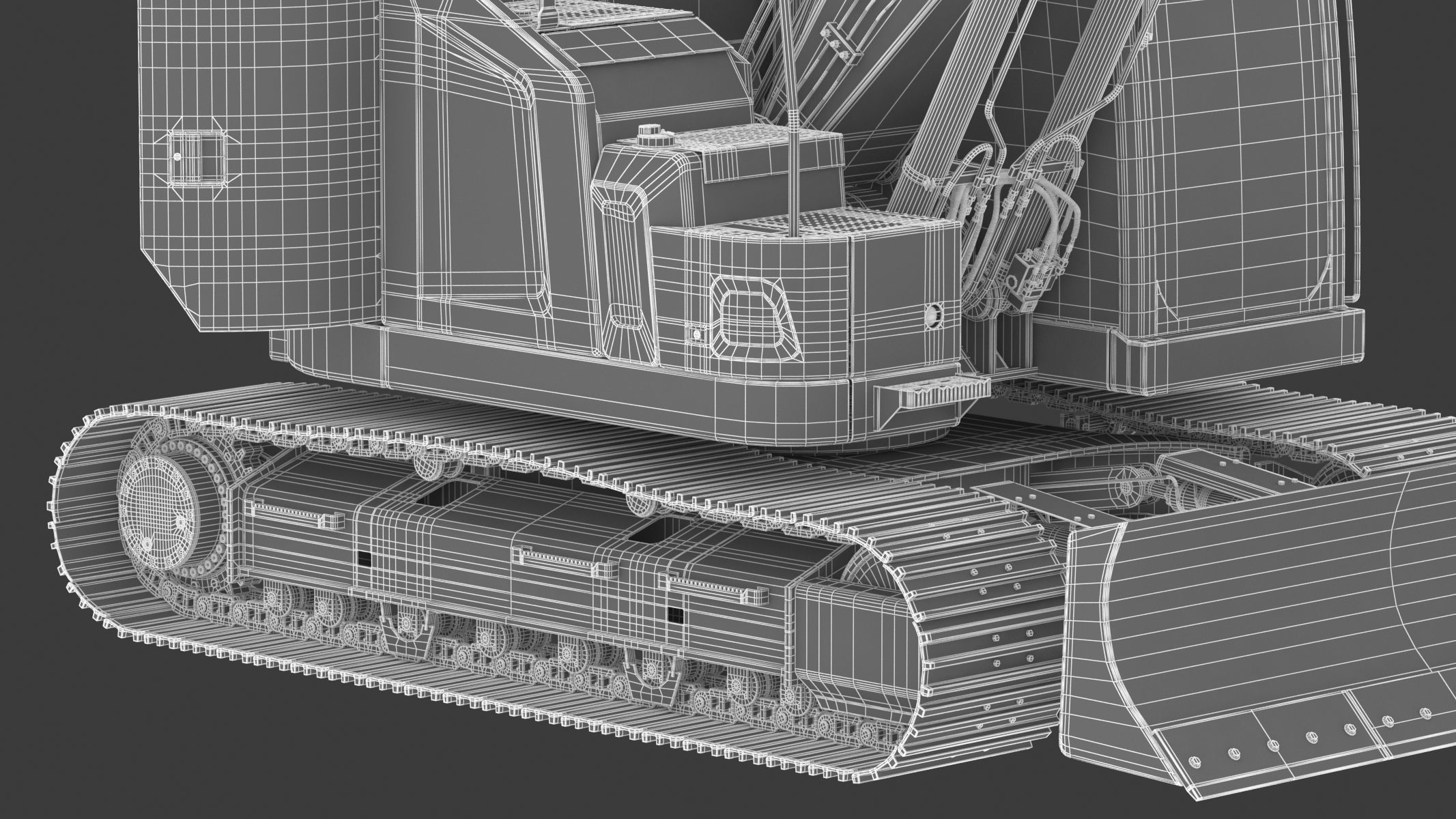 Small Excavator Triple Arm Generic 3D model_31