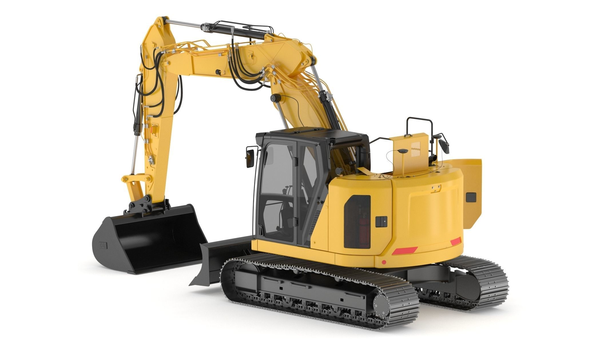 Small Excavator Triple Arm Generic 3D model_4