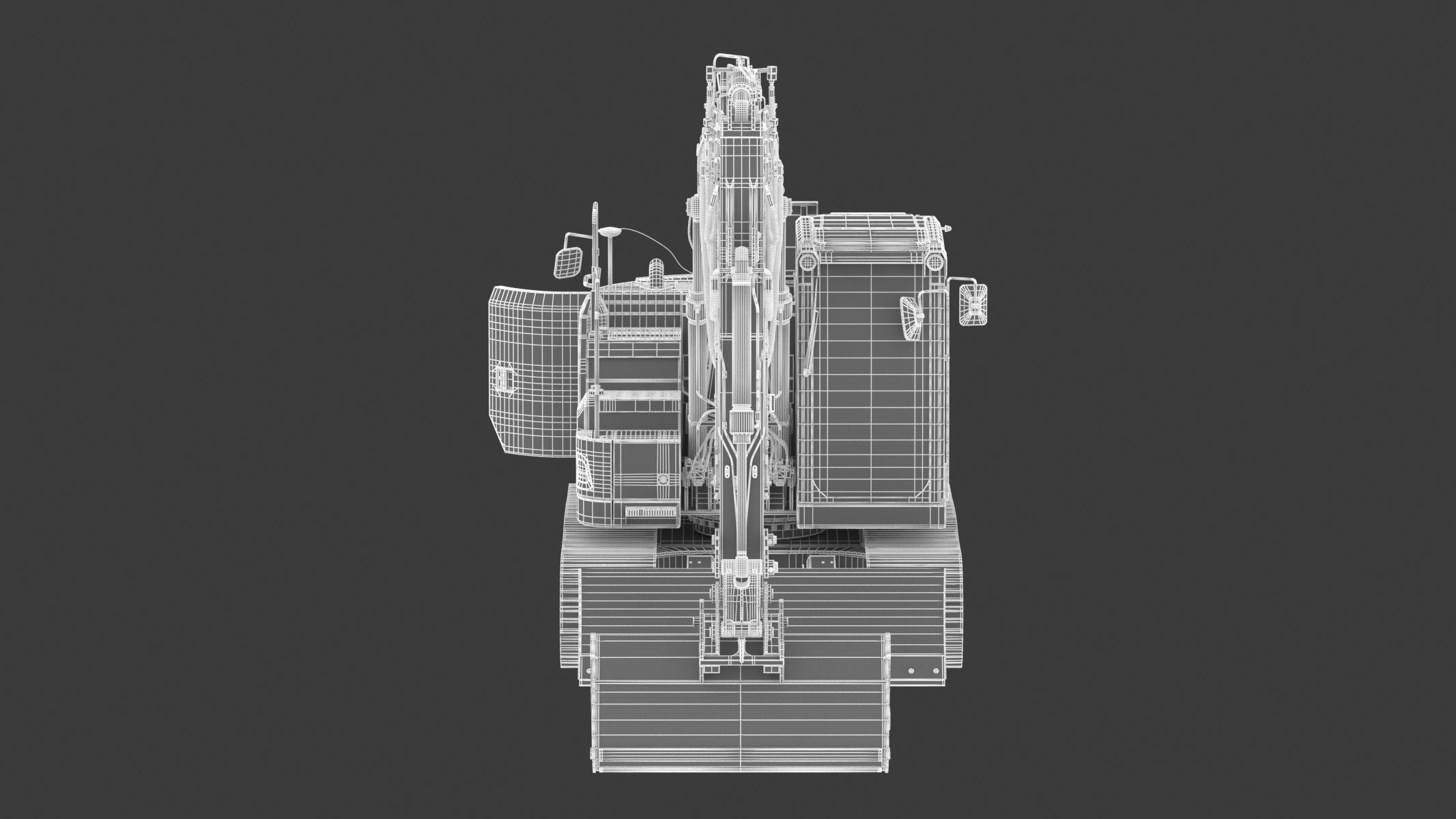 Small Excavator Triple Arm Generic 3D model_21