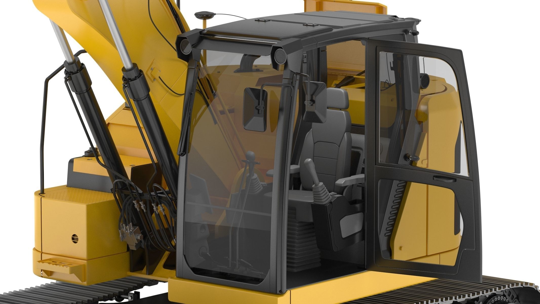 Small Excavator Triple Arm Generic 3D model_10