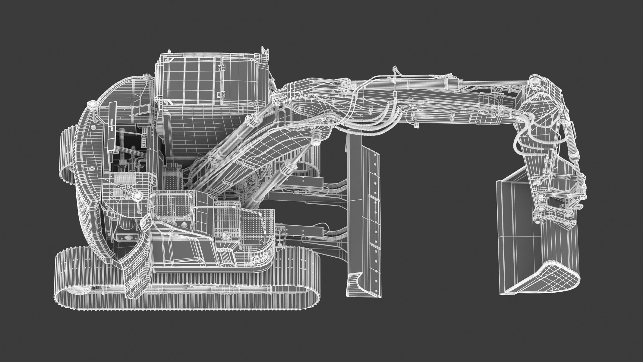 Small Excavator Triple Arm Generic 3D model_28