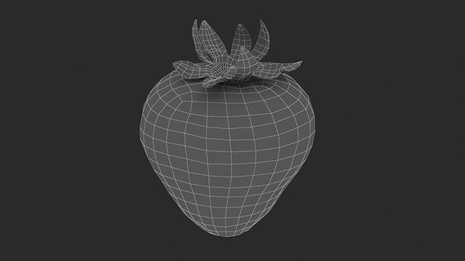 Strawberry Low Poly PBR Texure Low-poly 3D model 6