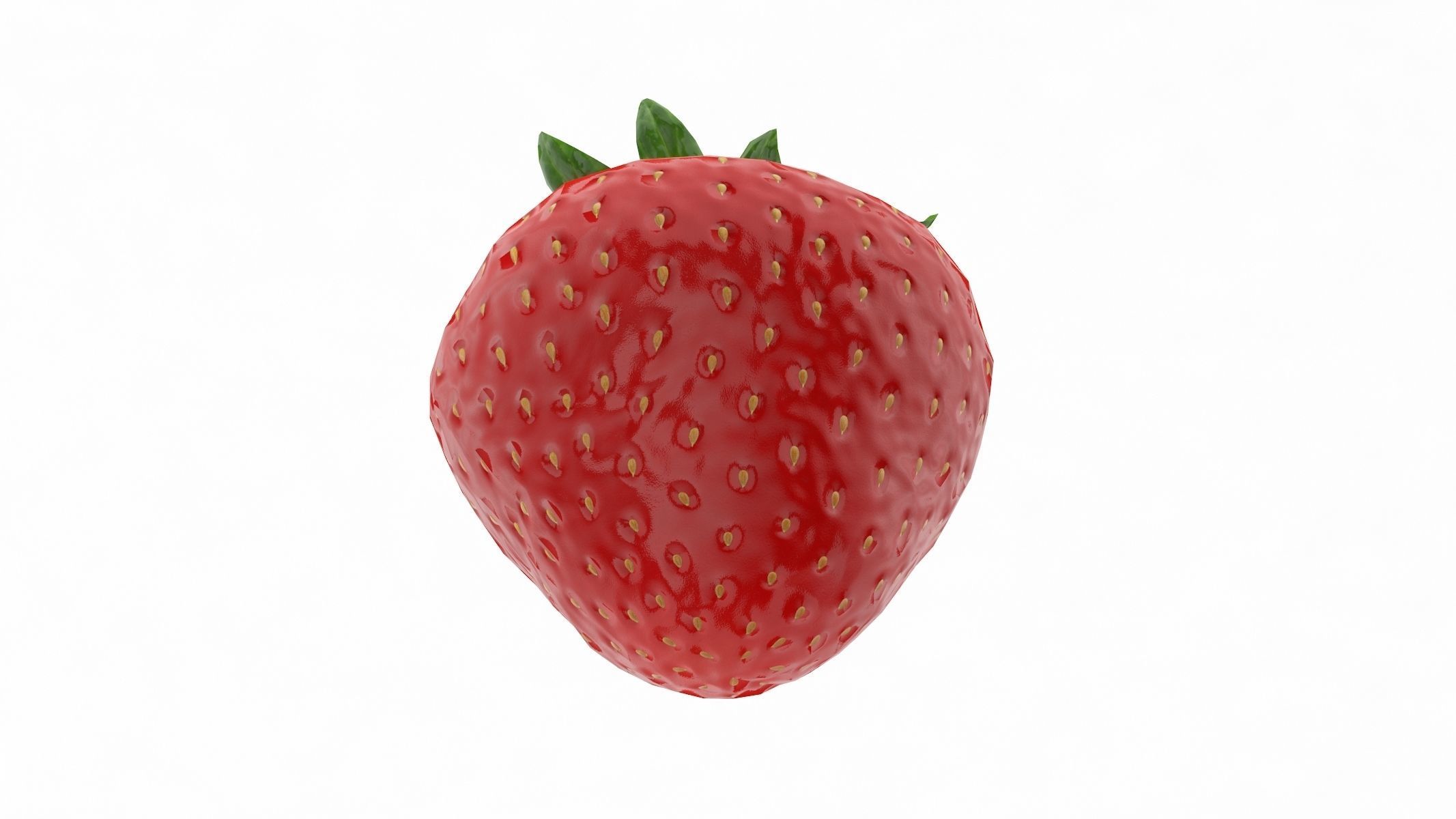 Strawberry Low Poly PBR Texure Low-poly 3D model_4