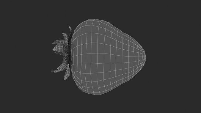 Strawberry Low Poly PBR Texure Low-poly 3D model 7