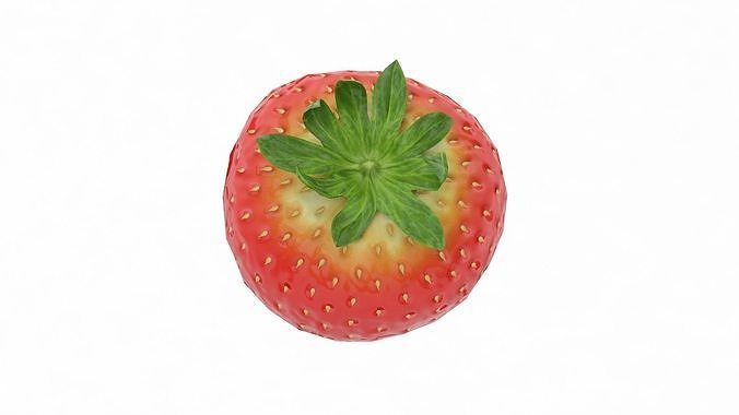 Strawberry Low Poly PBR Texure Low-poly 3D model 4