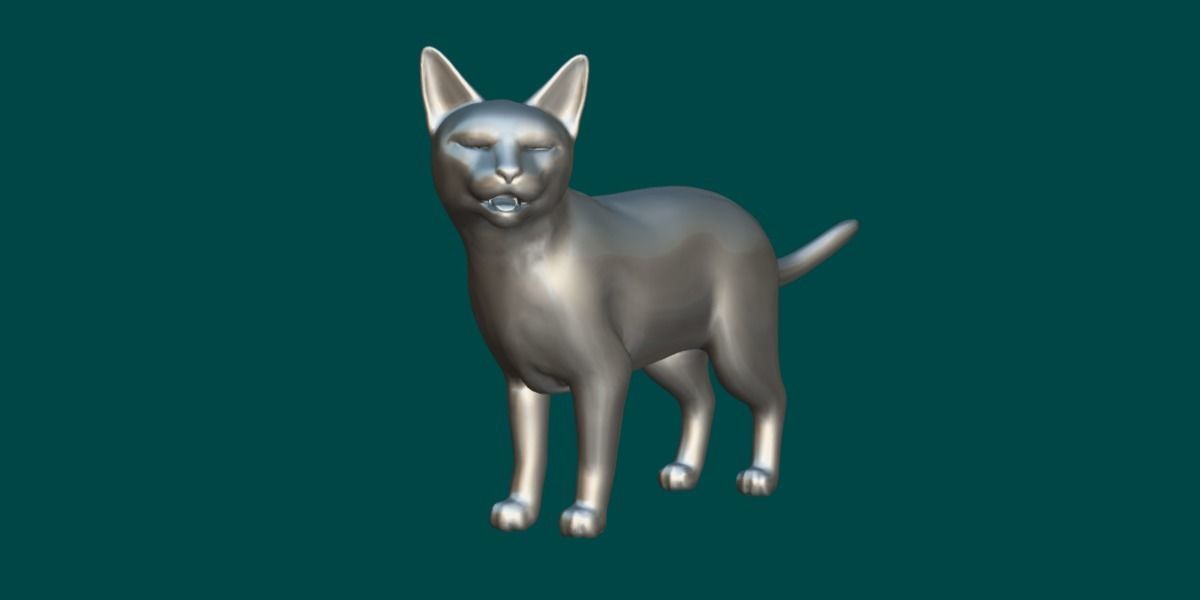 Black Spotted Cat 3D model_9