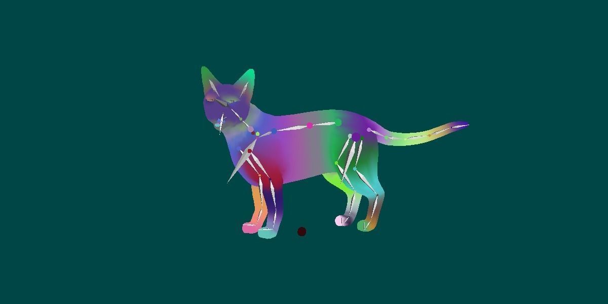 Black Spotted Cat 3D model_2