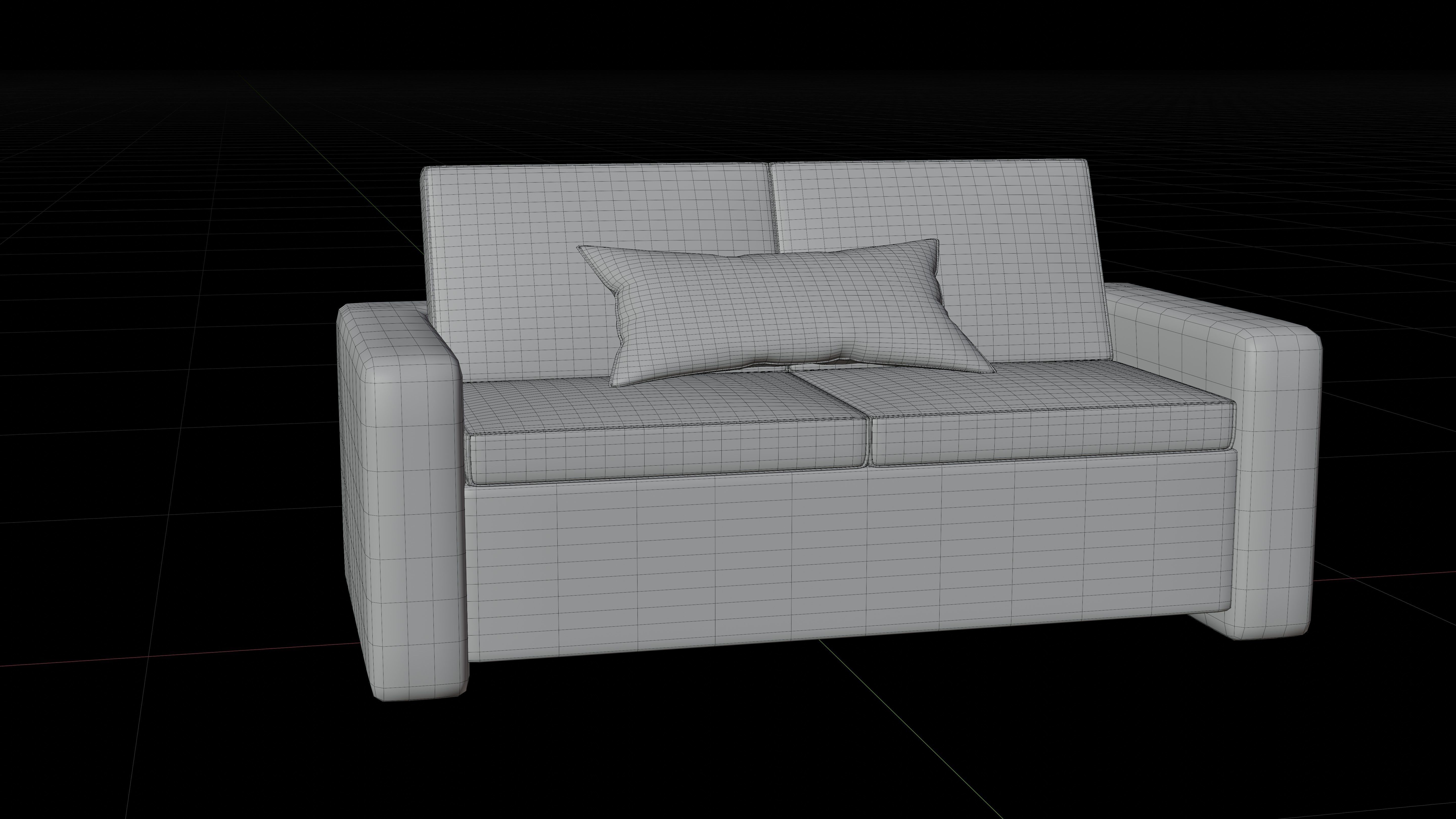Sofa Double Seat 3D model_4