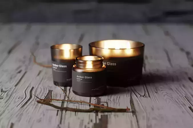 Amber Glass Candle Kit