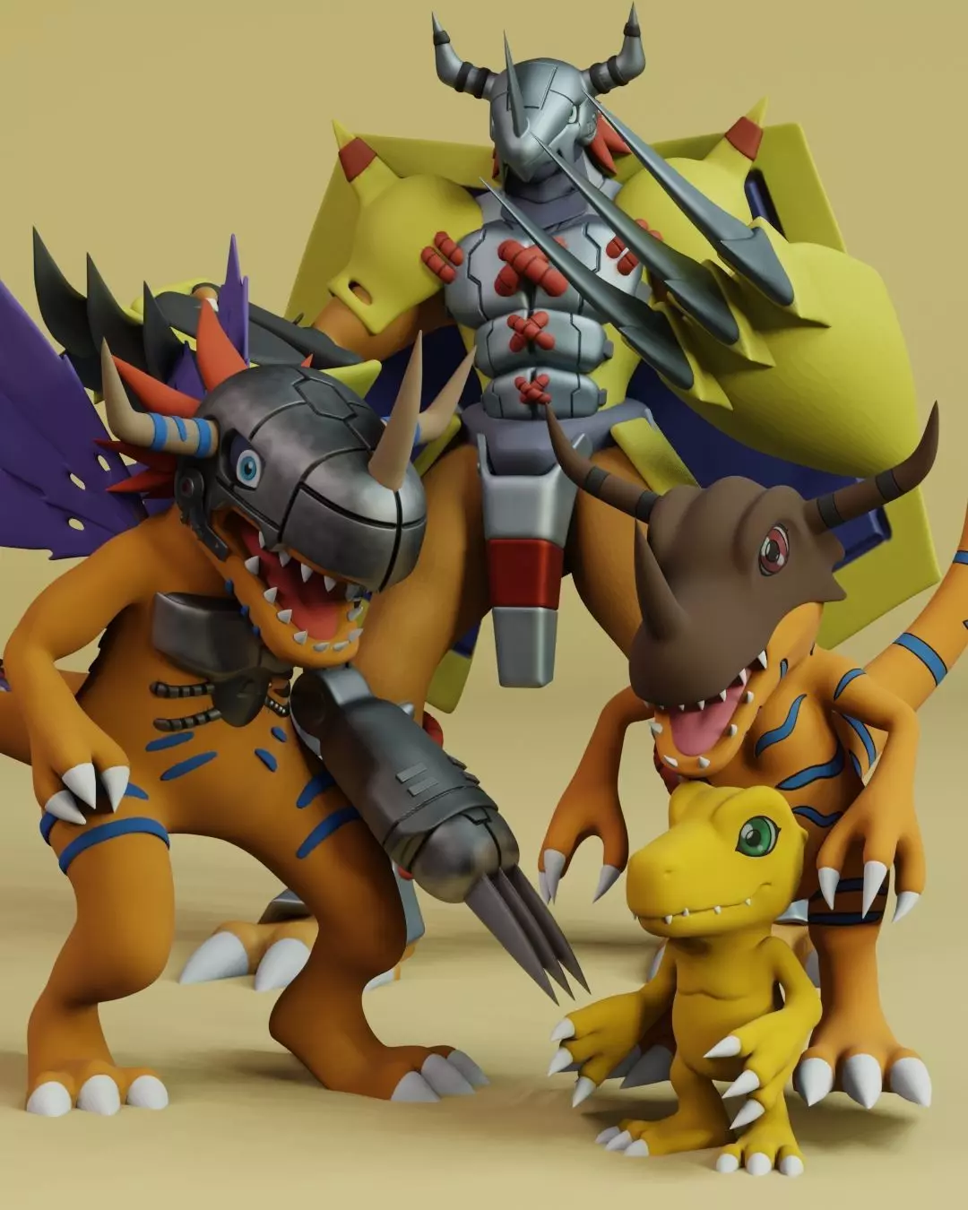 Agumon Entire Evolution Pack 3D print model