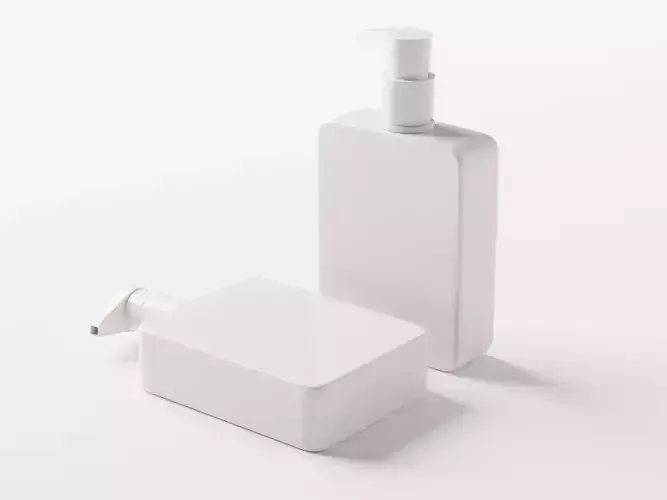 Square pump bottle