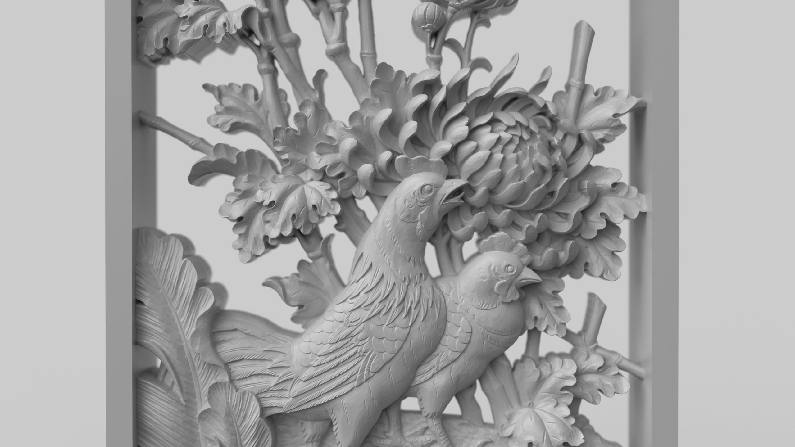 CNC Sculpted Traditional Asian Relief vol 4 3D print model_1