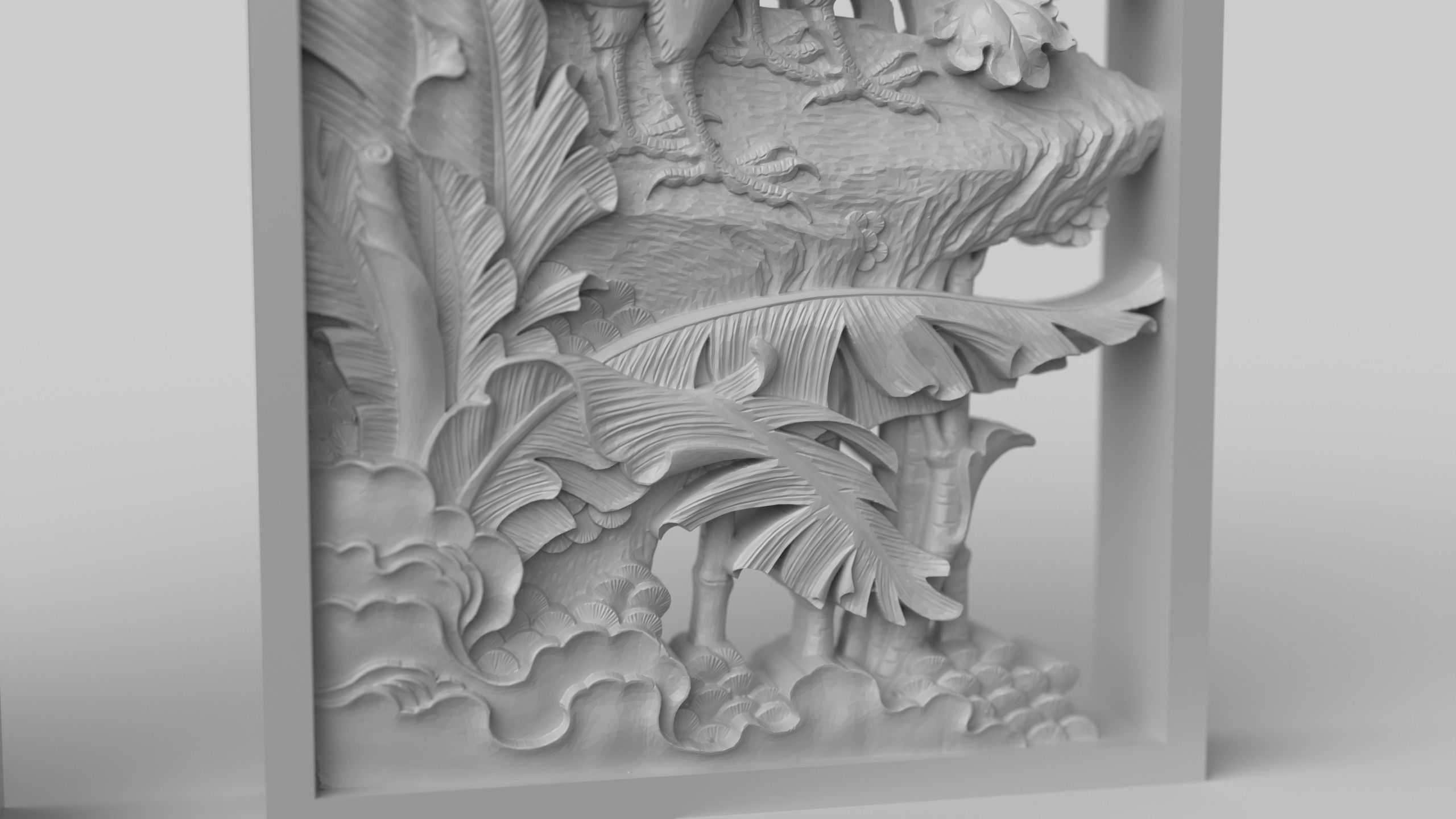 CNC Sculpted Traditional Asian Relief vol 4 3D print model_3