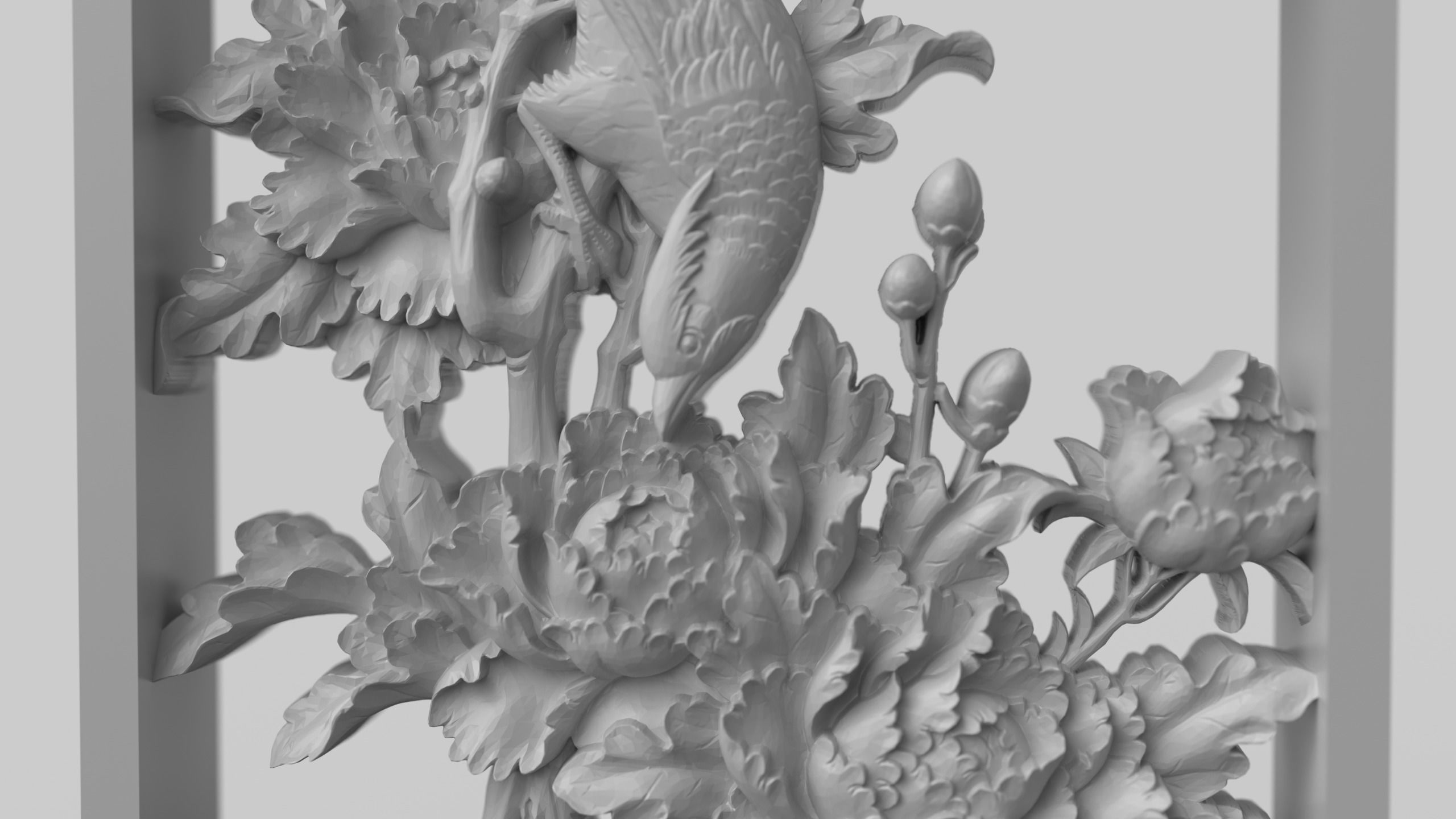 CNC Sculpted Traditional Asian Relief vol 3 3D print model_1