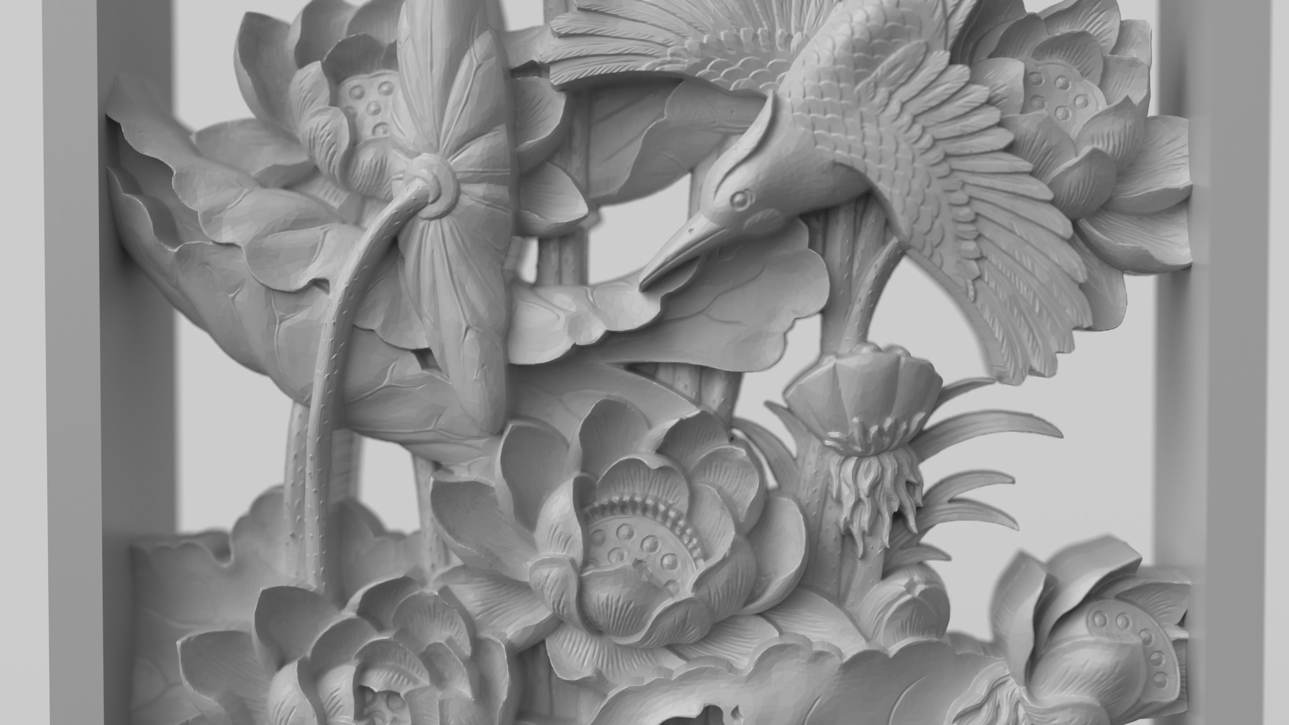 CNC Sculpted Traditional Asian Relief vol 2 3D print model_1