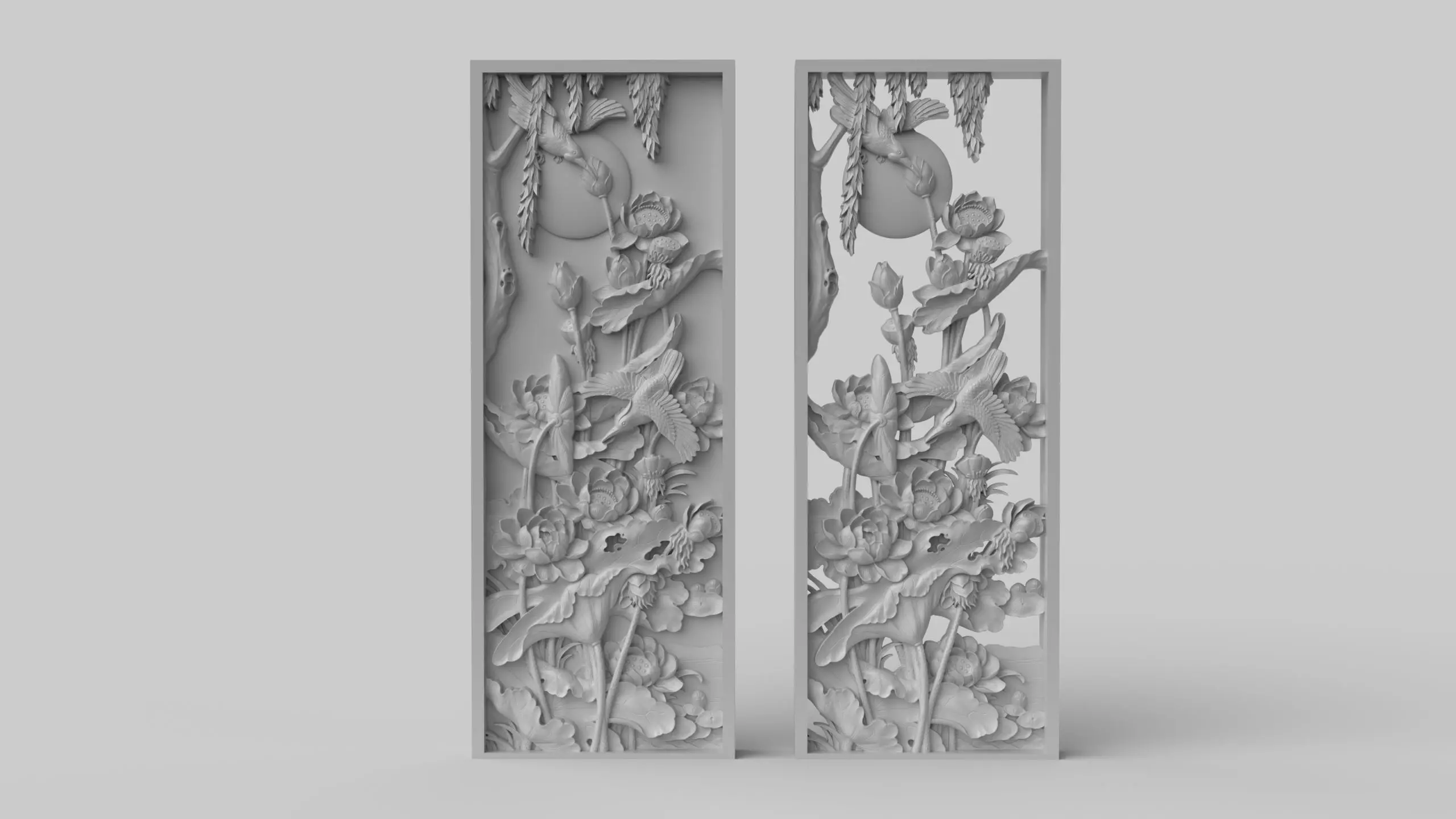 CNC Sculpted Traditional Asian Relief vol 2 3D print model_0