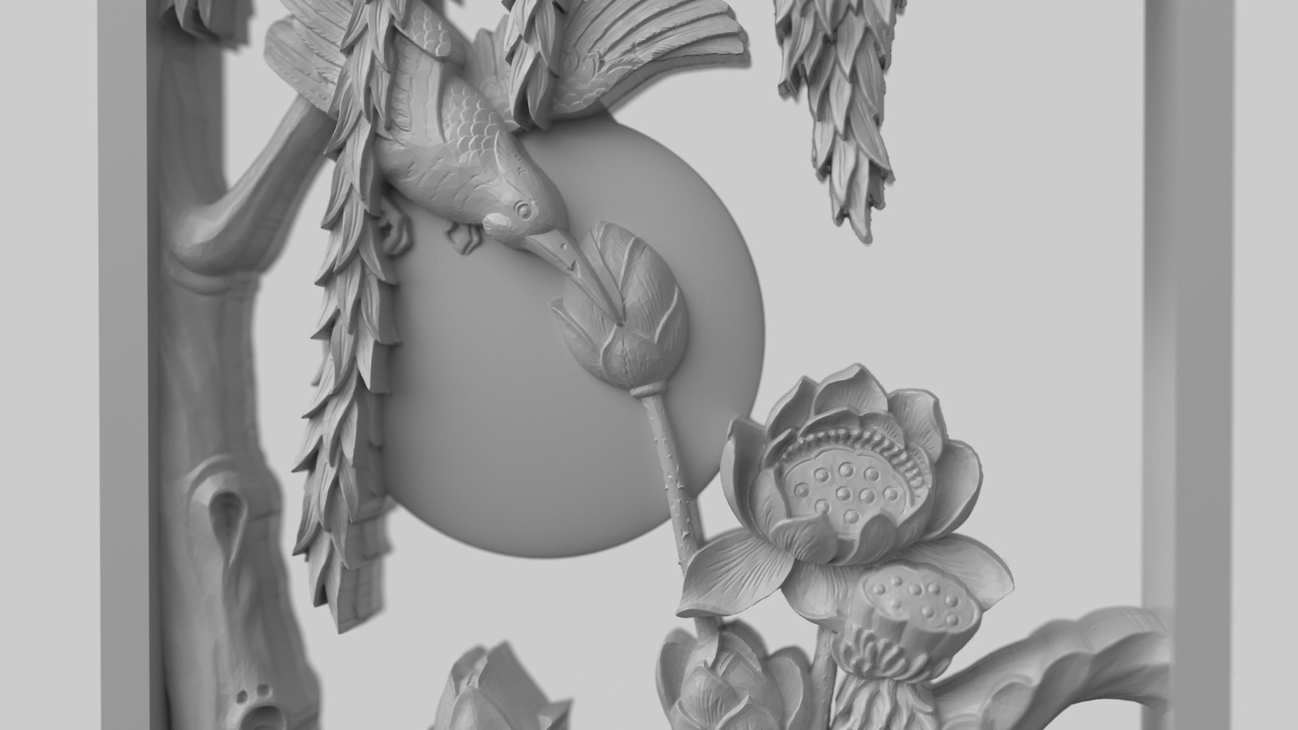 CNC Sculpted Traditional Asian Relief vol 2 3D print model_2