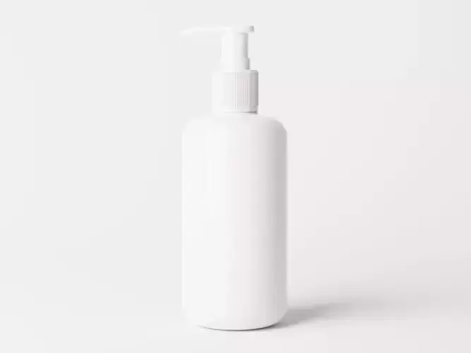 Cosmetic Pump Bottle with Liquid Splashes Low-poly 3D model