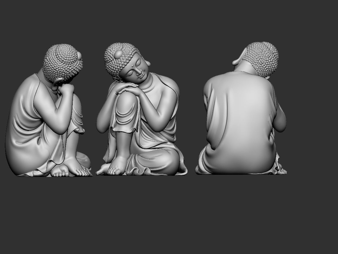 peaceful buddha 3D print model_1