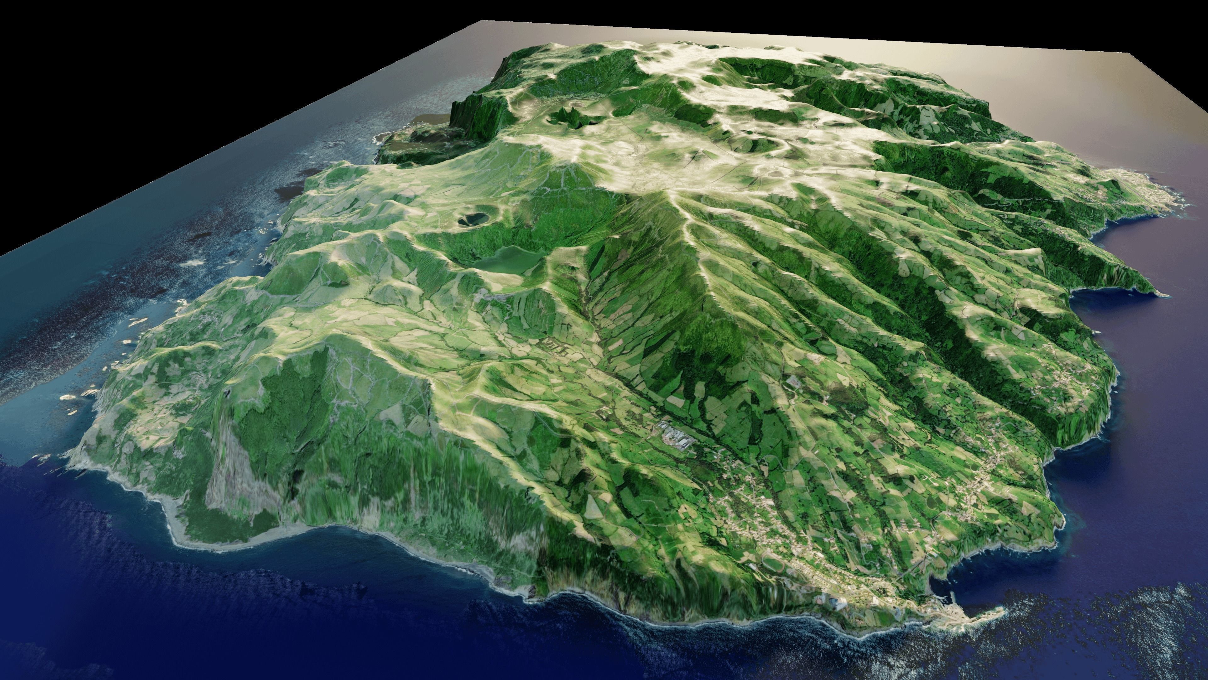 Flores island full 3d model terrain 3D model_7