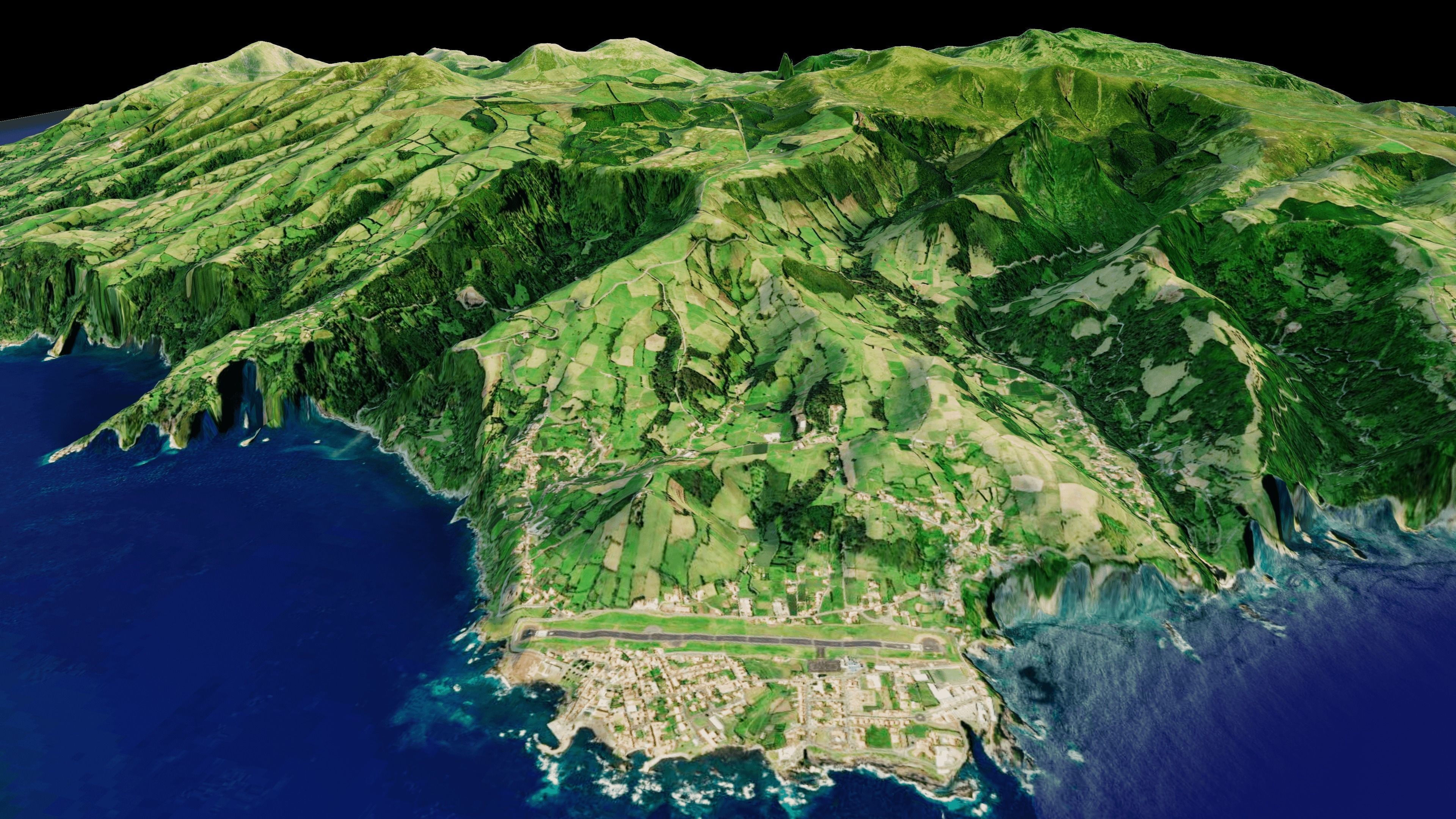 Flores island full 3d model terrain 3D model_5