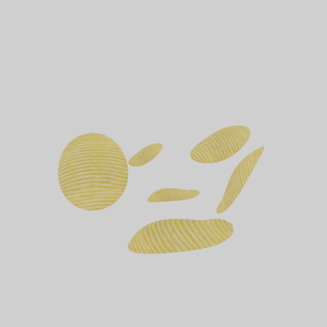 potato chip pieces Low-poly 3D model_1
