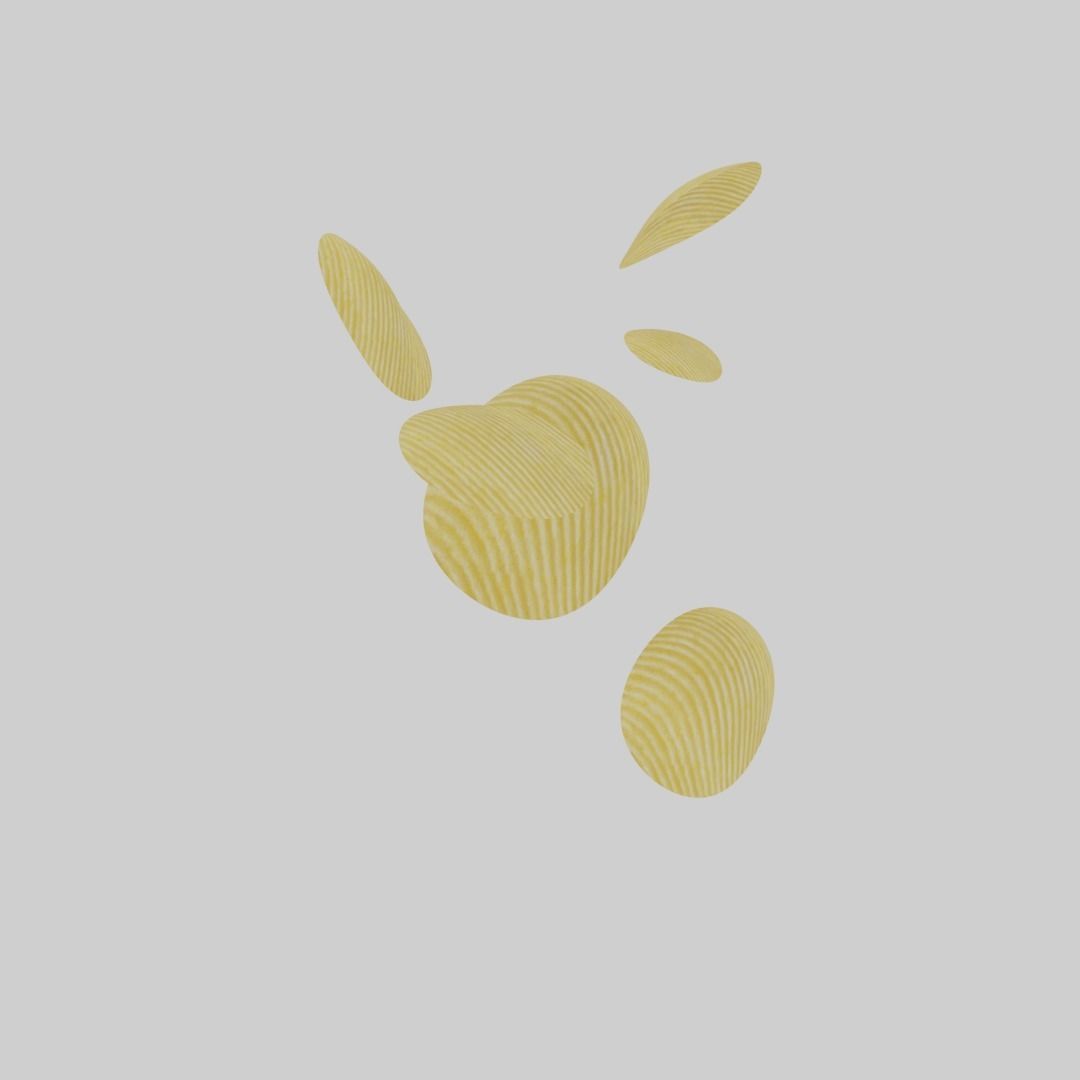 potato chip pieces Low-poly 3D model_7