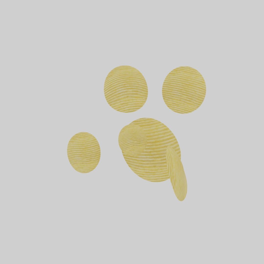 potato chip pieces Low-poly 3D model_5