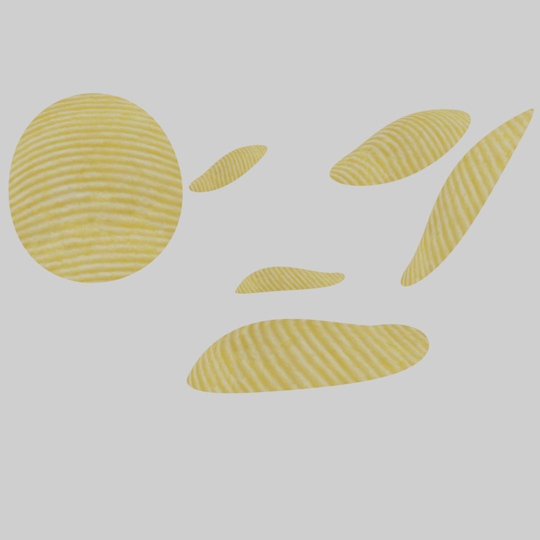 potato chip pieces Low-poly 3D model_3