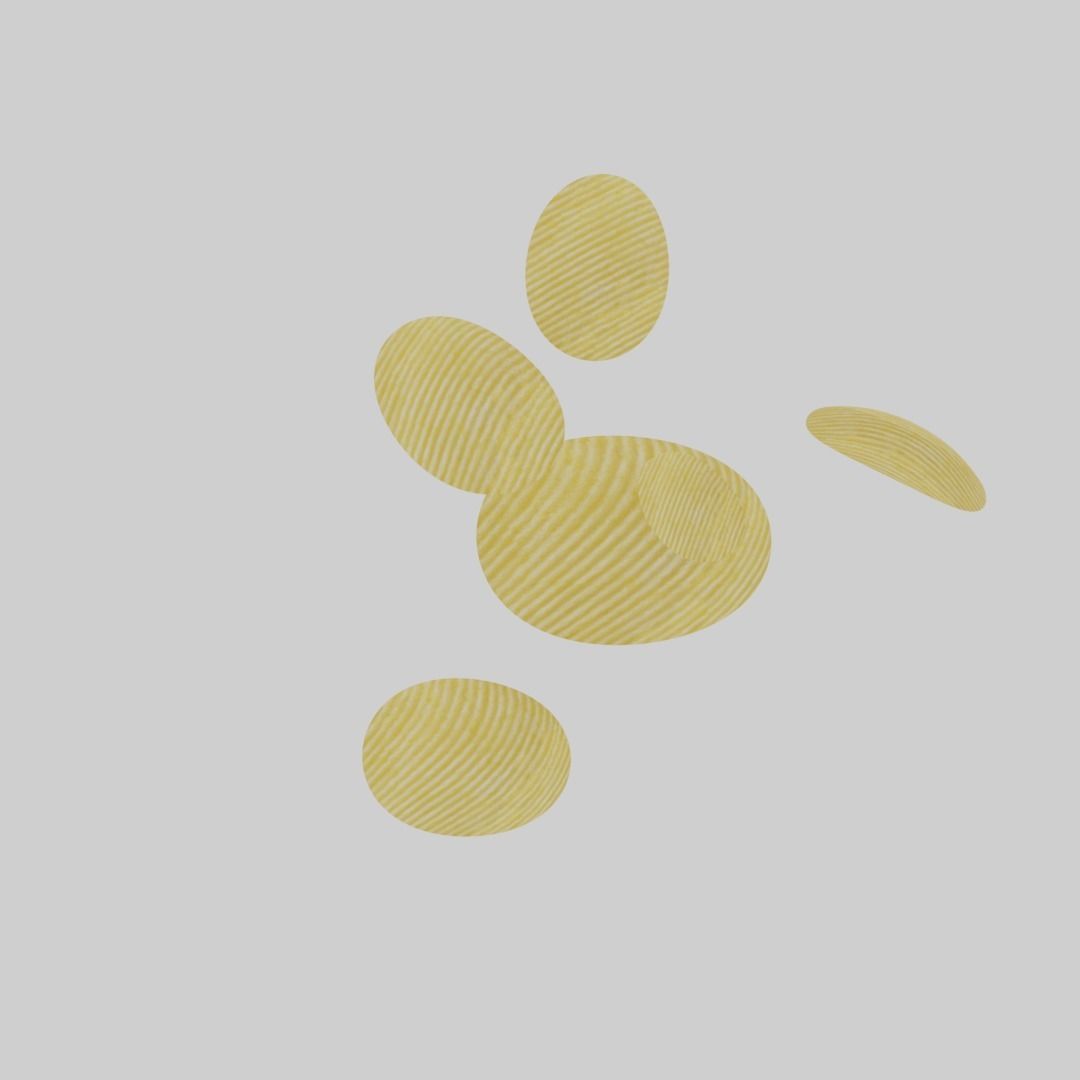 potato chip pieces Low-poly 3D model_6