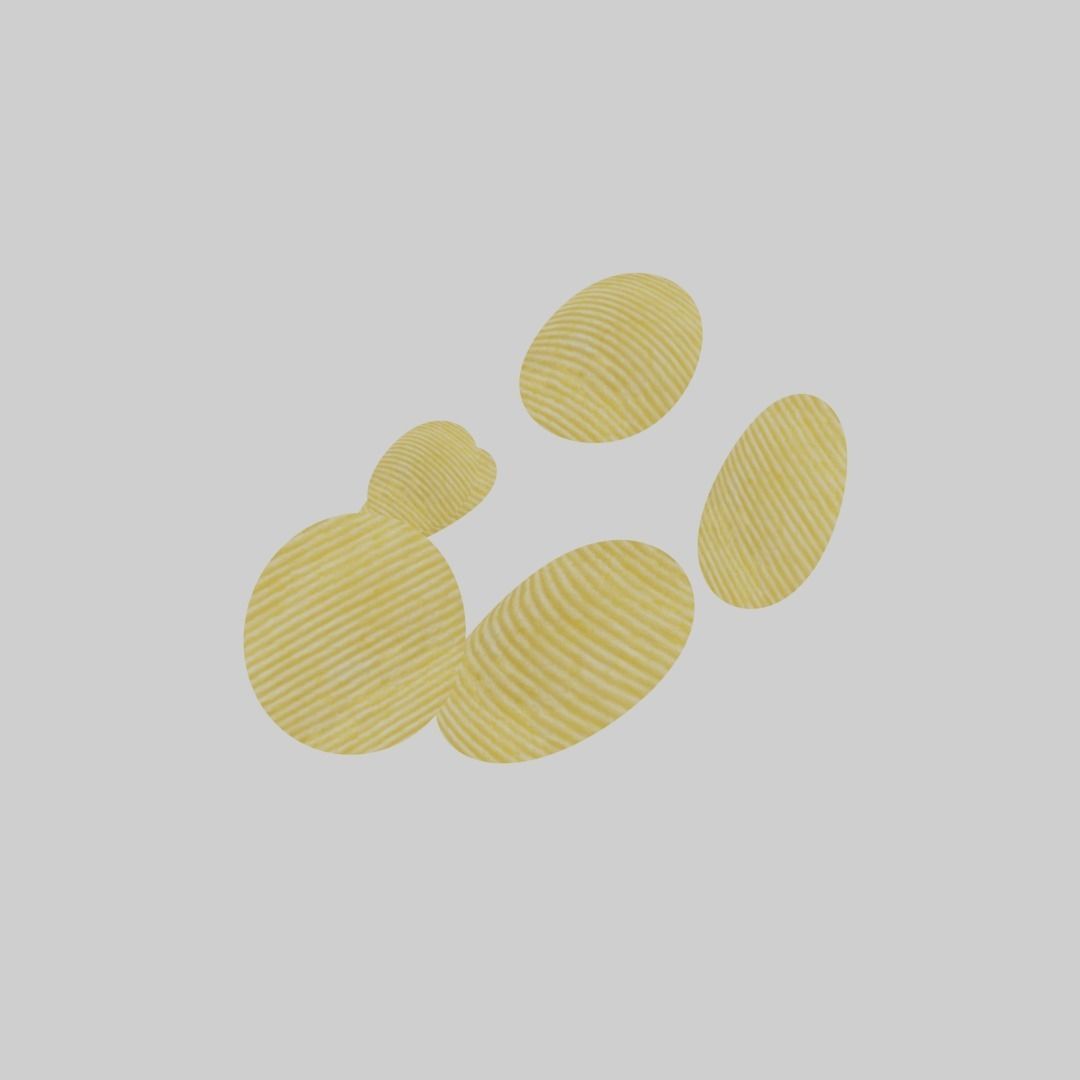 potato chip pieces Low-poly 3D model_4