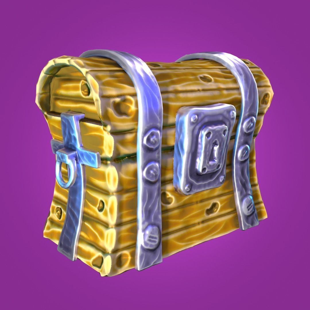 Stylized Chest Low Poly 3D model_2