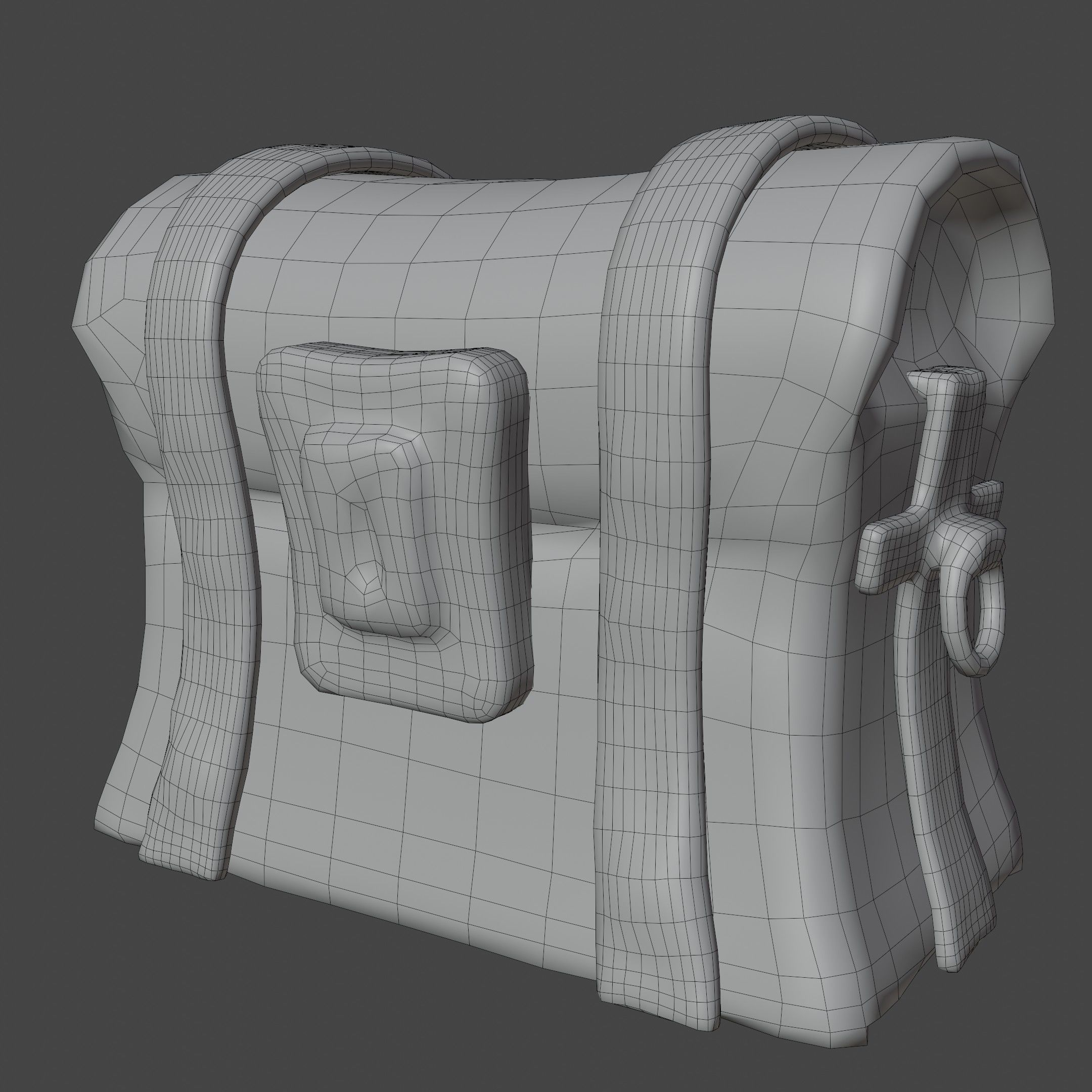 Stylized Chest Low Poly 3D model_6