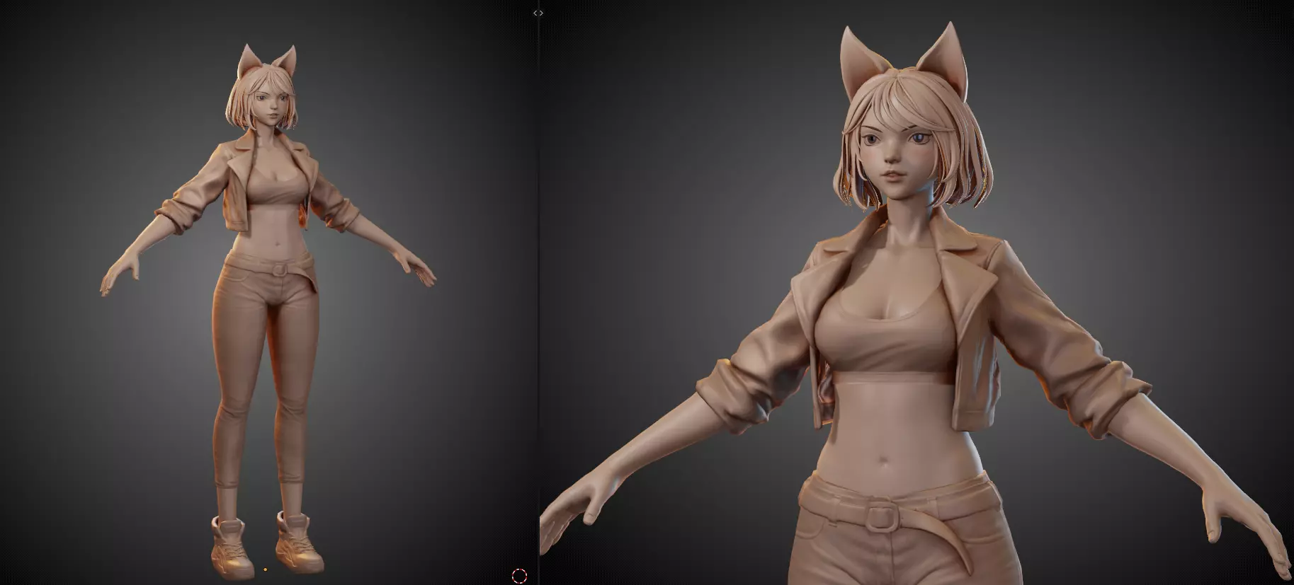 Female Base-mesh Low-poly 3D model_0
