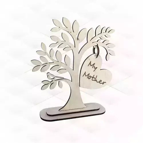 Tree with heart table decor ready laser cutting design