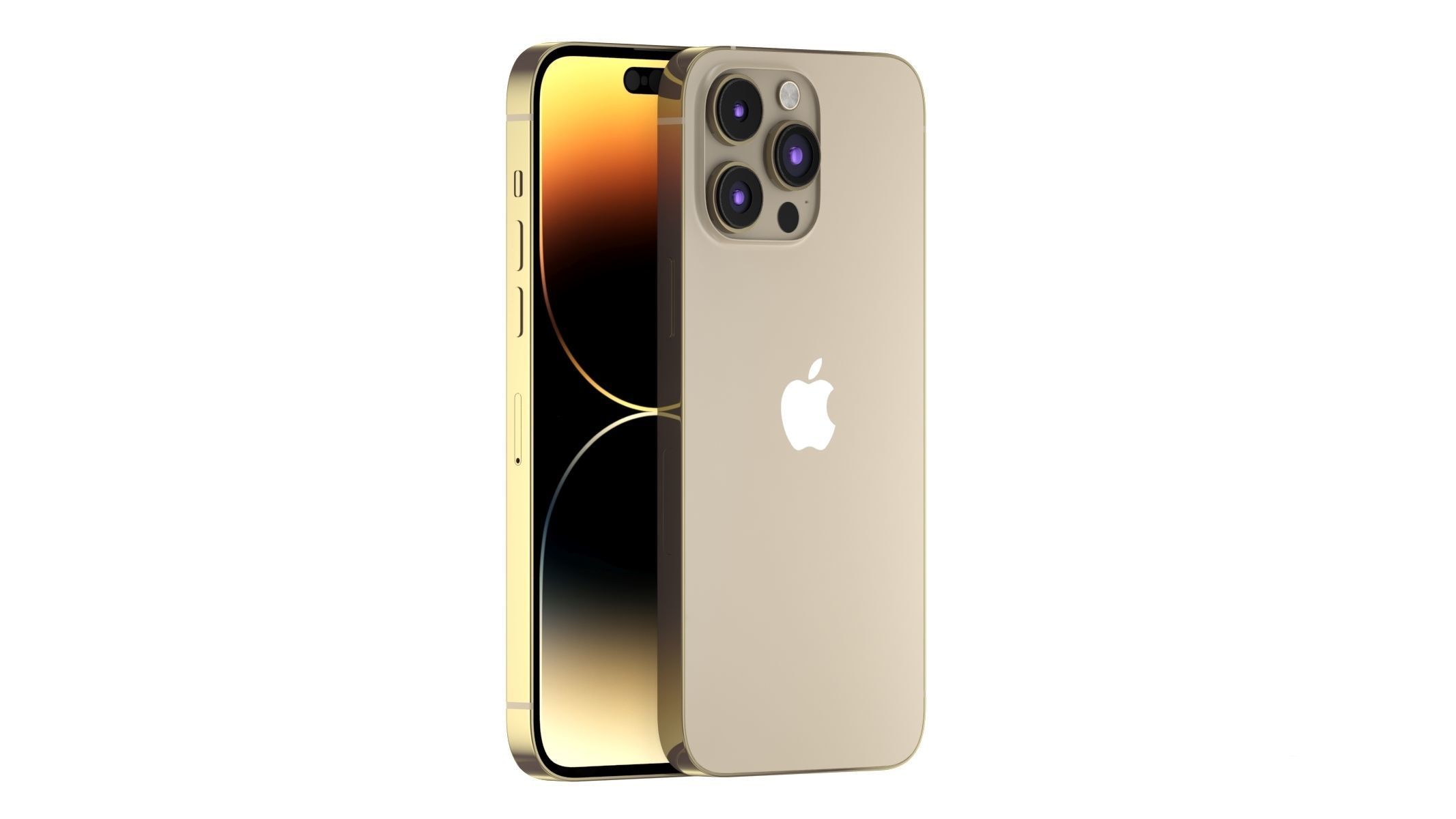 Apple iPhone 14 Pro Max Gold 3D model_3