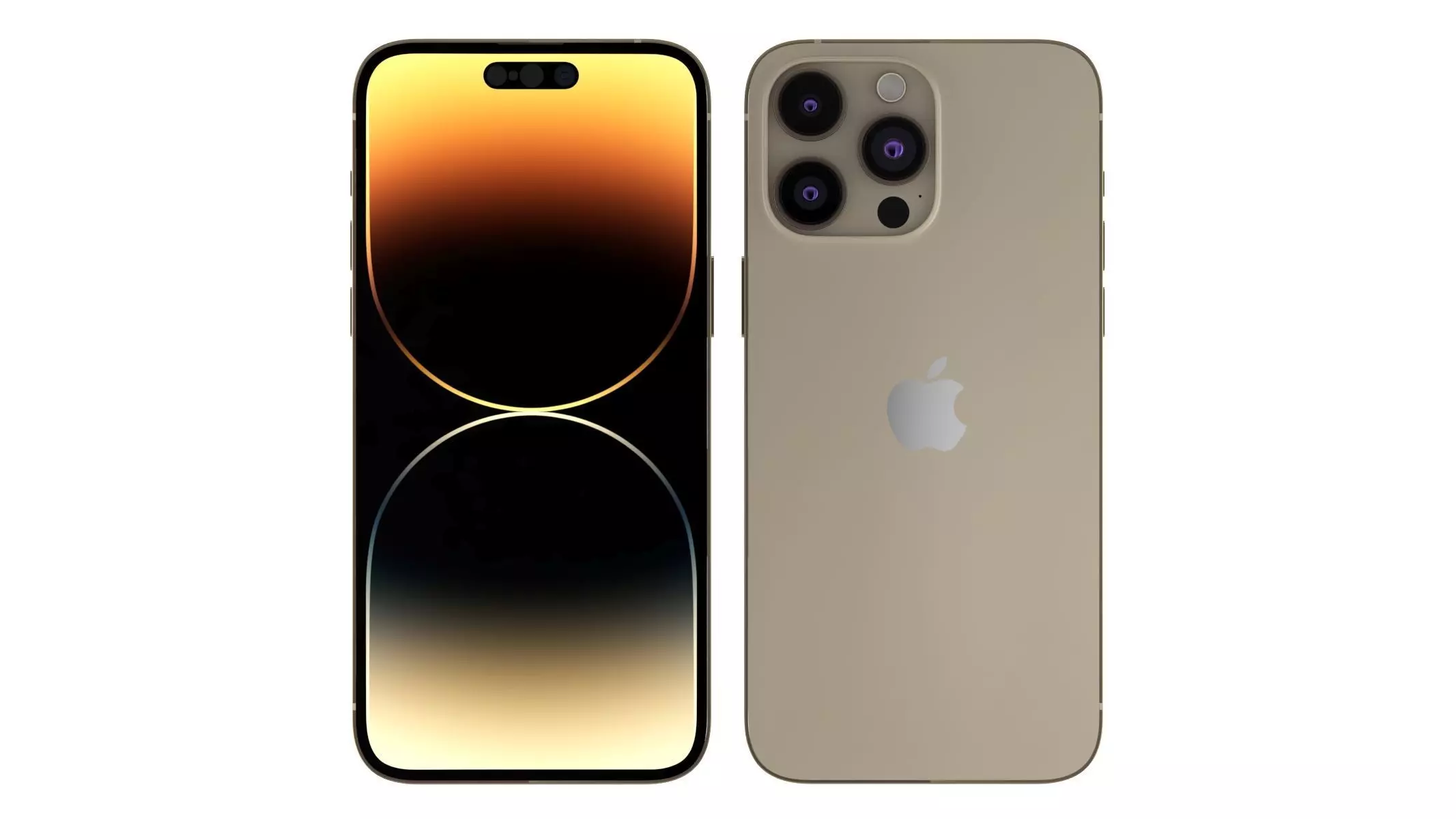 Apple iPhone 14 Pro Max Gold 3D model_0
