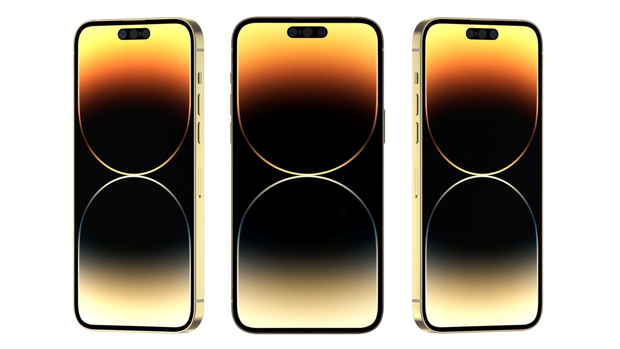 Apple iPhone 14 Pro Max Gold 3D model_2