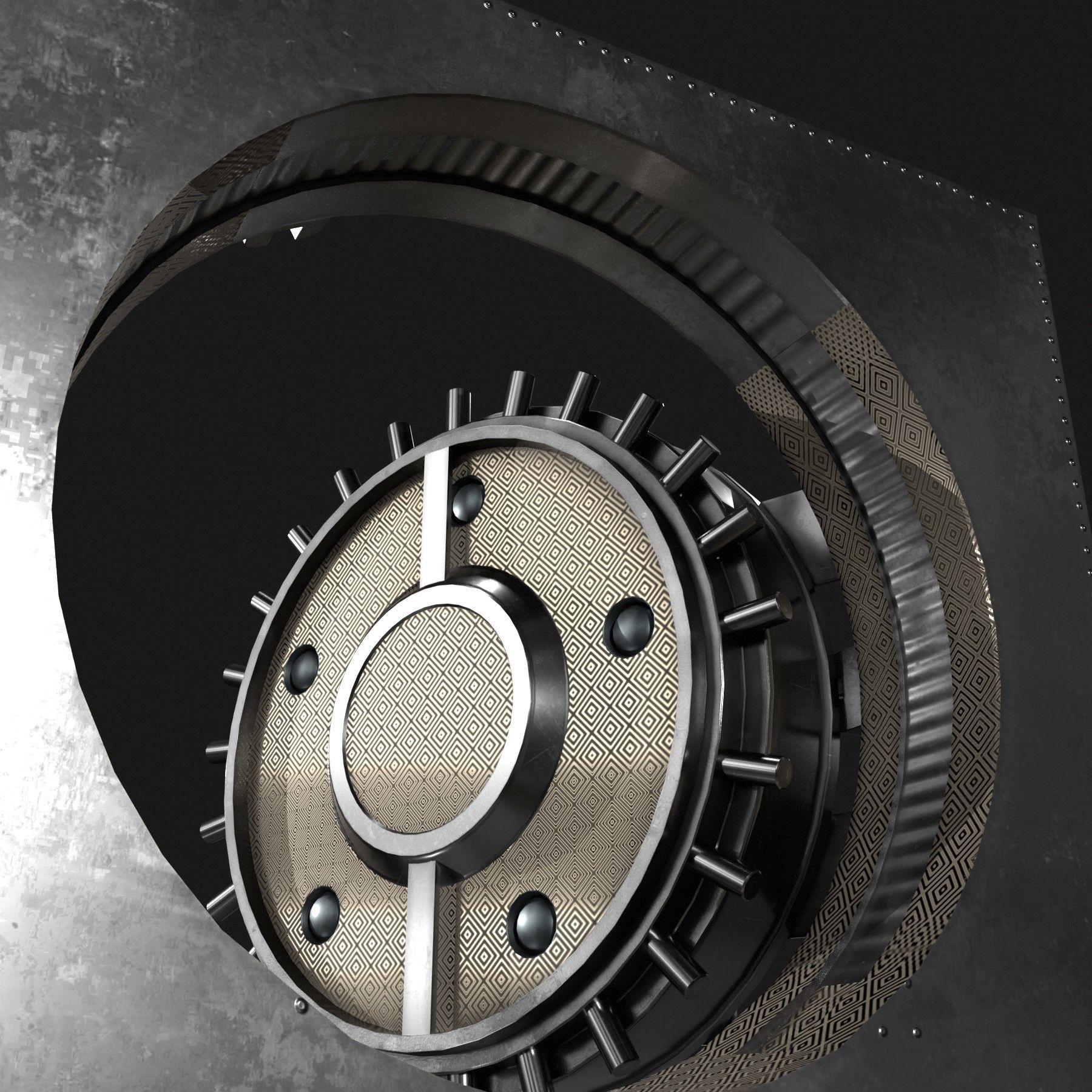 Bank Vault Door Pack Low-poly 3D model_16