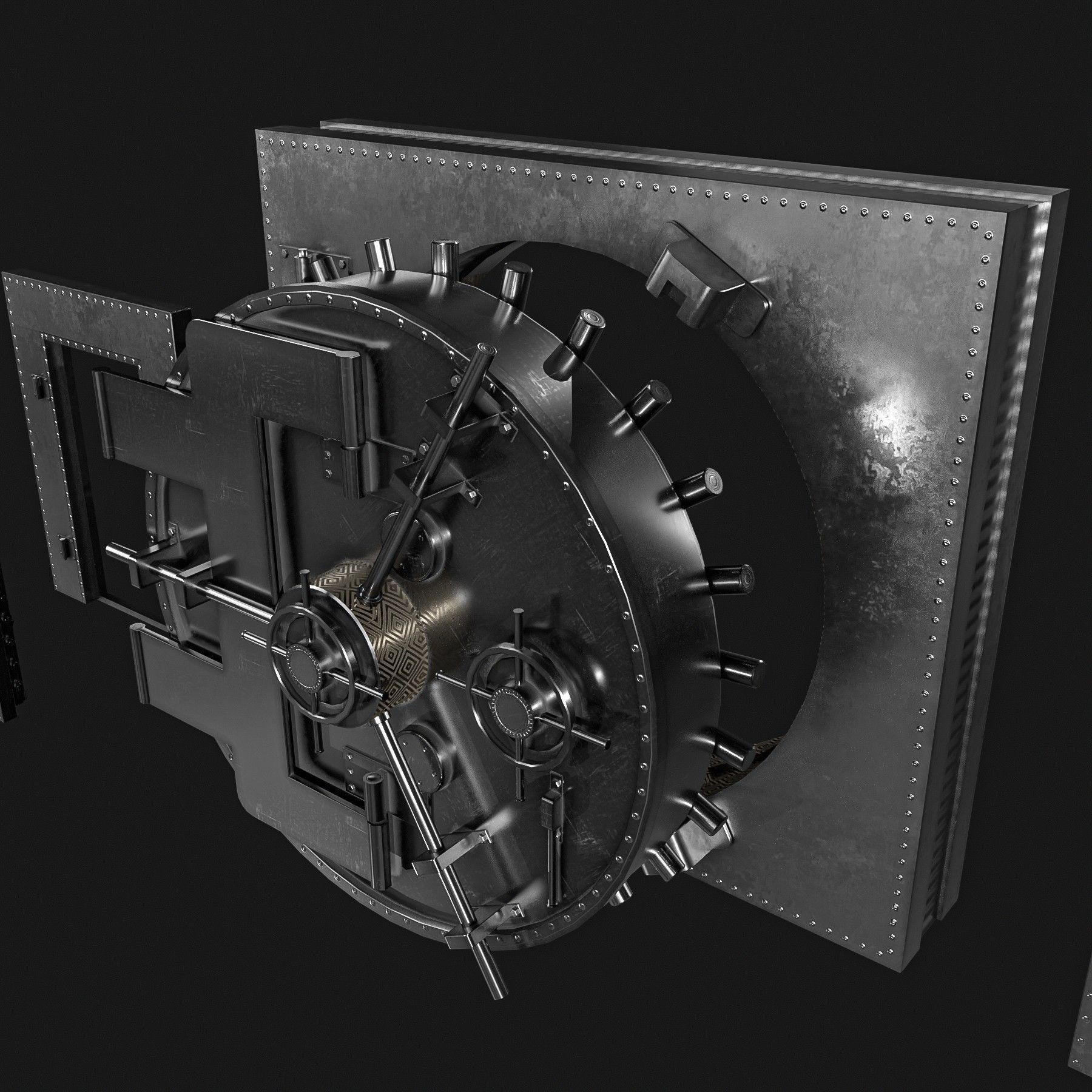 Bank Vault Door Pack Low-poly 3D model_18