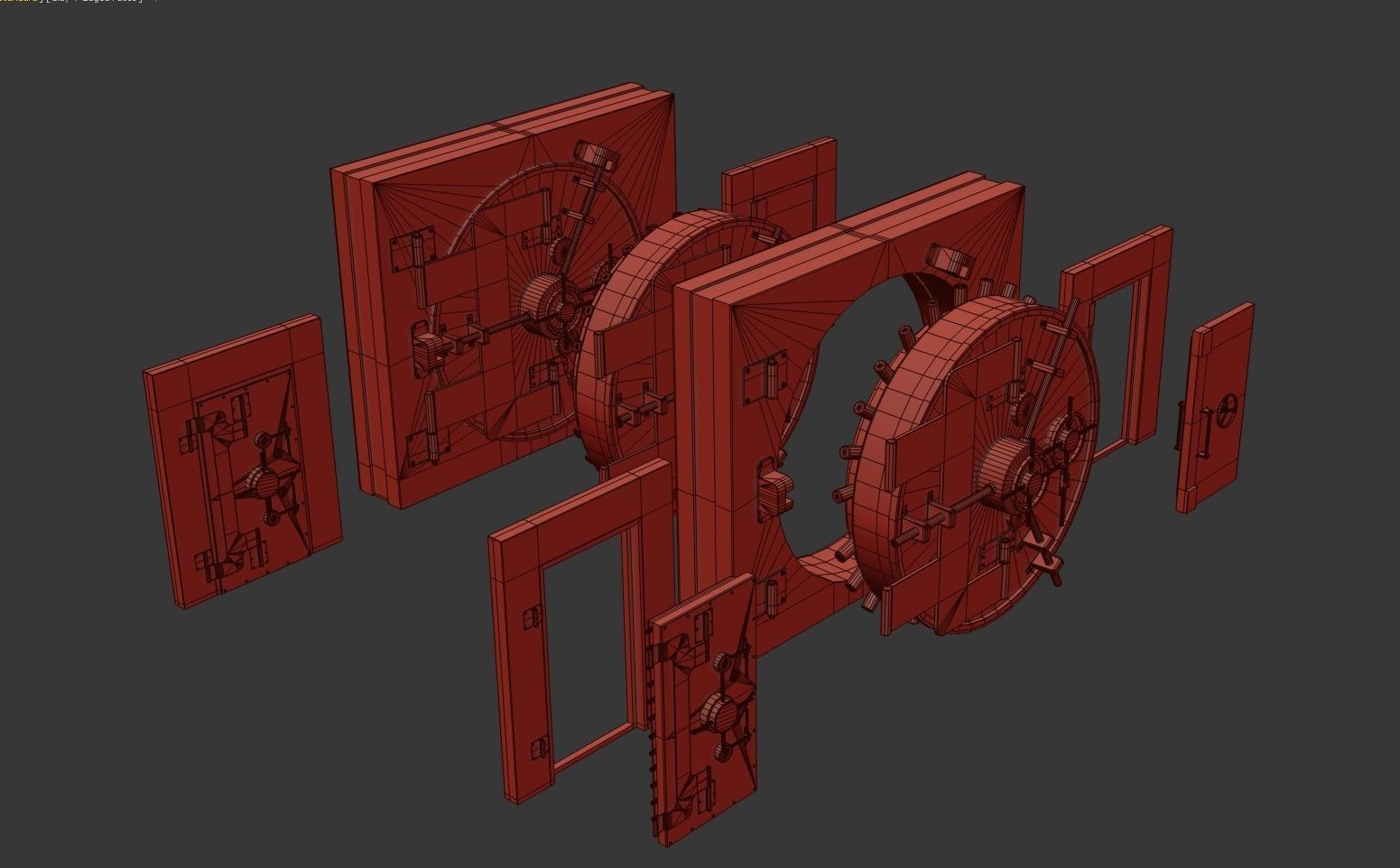 Bank Vault Door Pack Low-poly 3D model_26