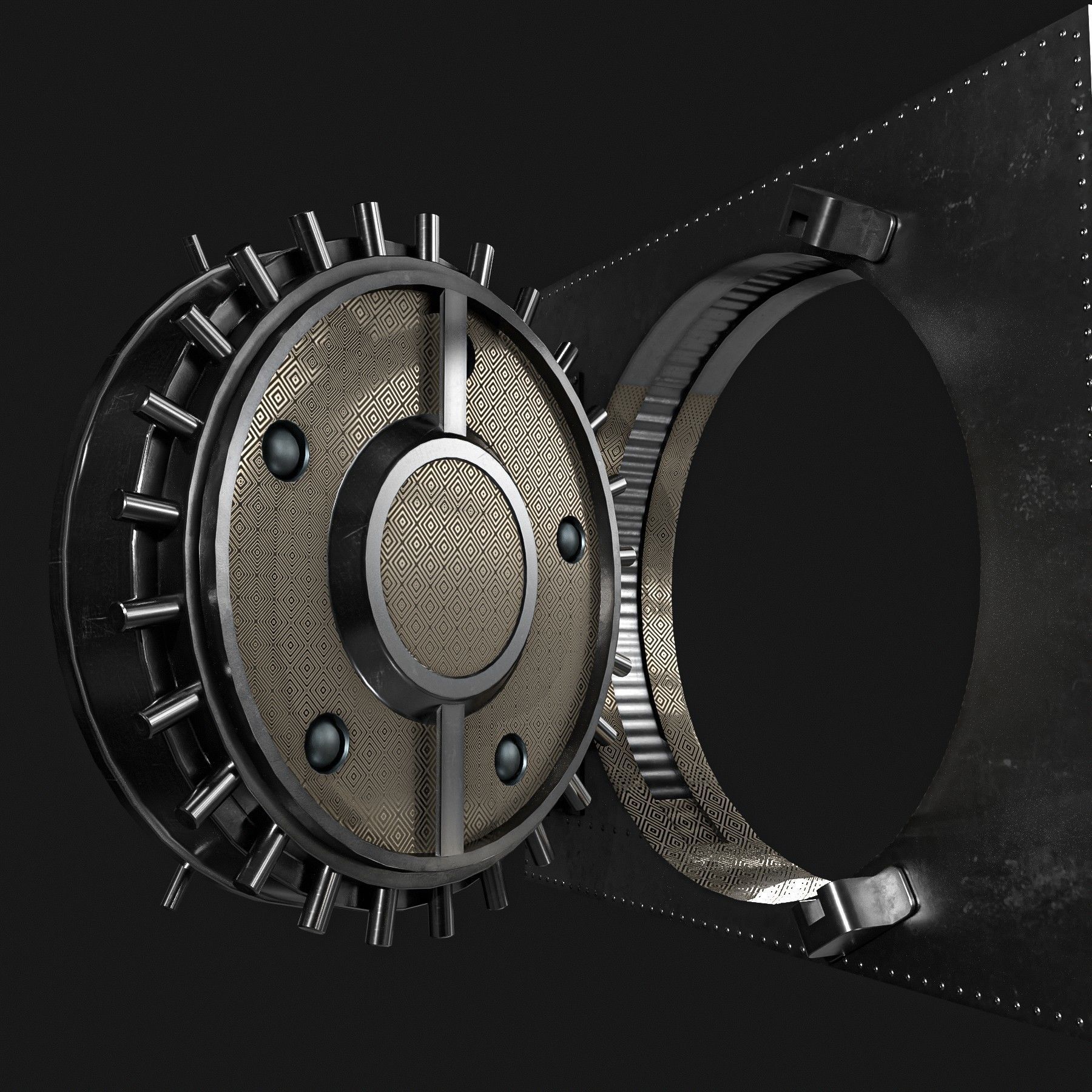 Bank Vault Door Pack Low-poly 3D model_3