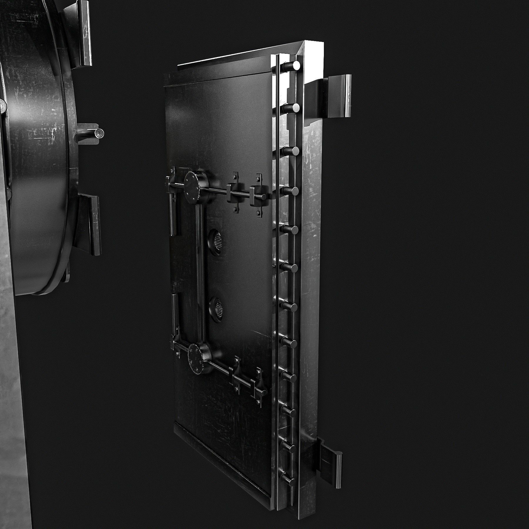 Bank Vault Door Pack Low-poly 3D model_19
