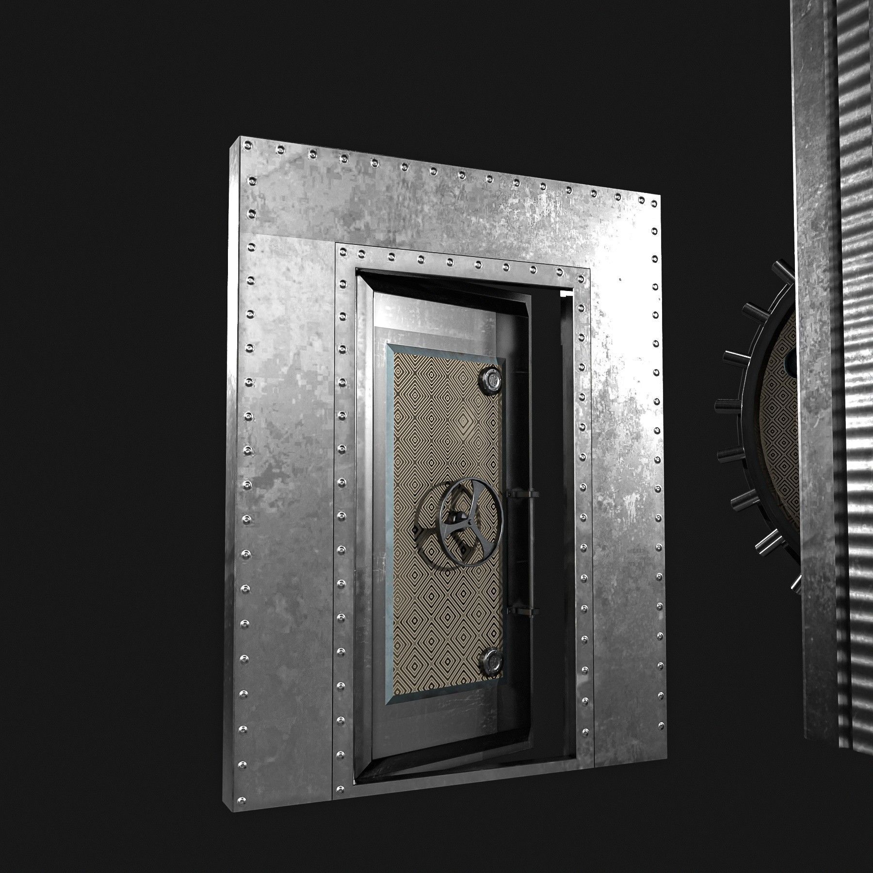 Bank Vault Door Pack Low-poly 3D model_11